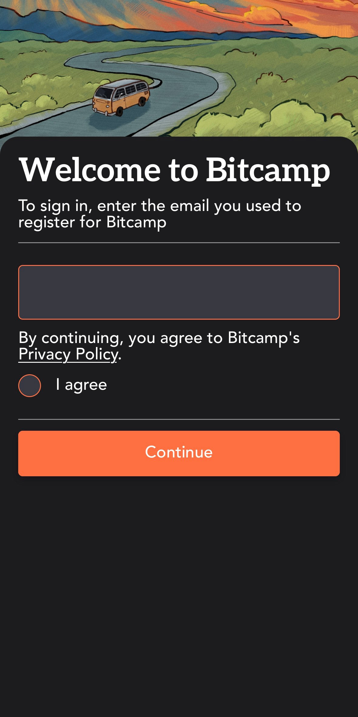 Login Screen (Dark Mode)