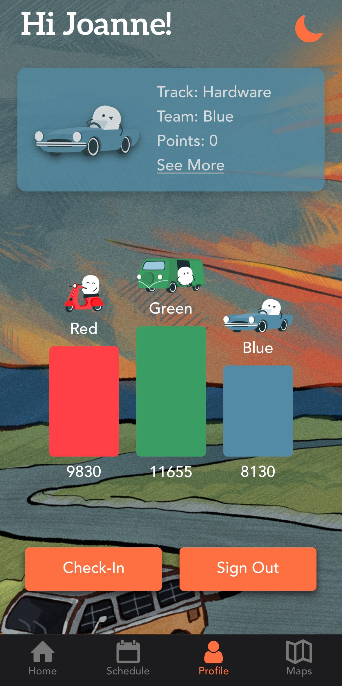Profile Page (Dark Mode)