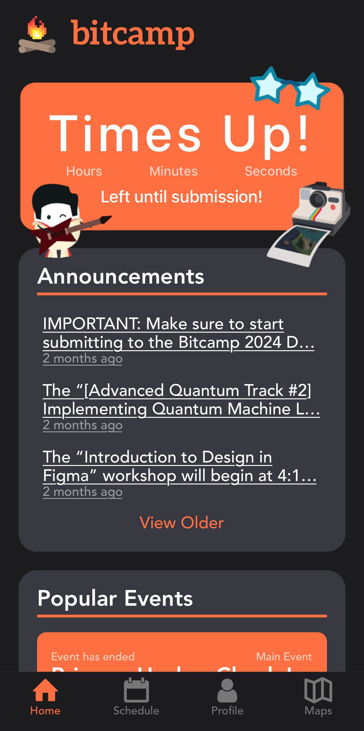 Home Page (Dark Mode)