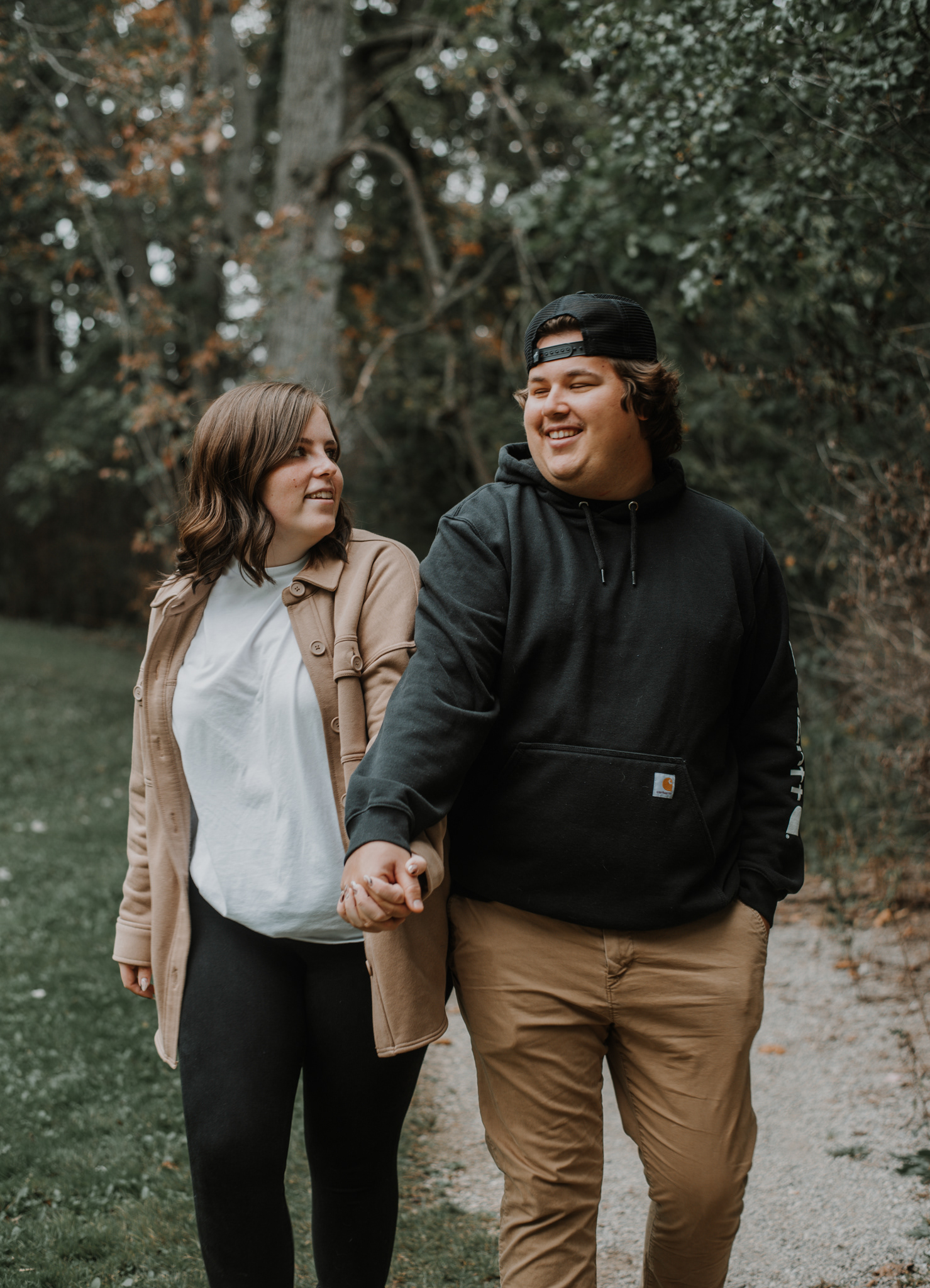 A & J walking towards camera.