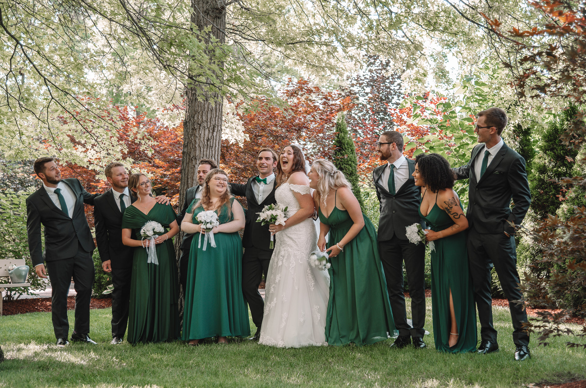 K & J with their bridal party.