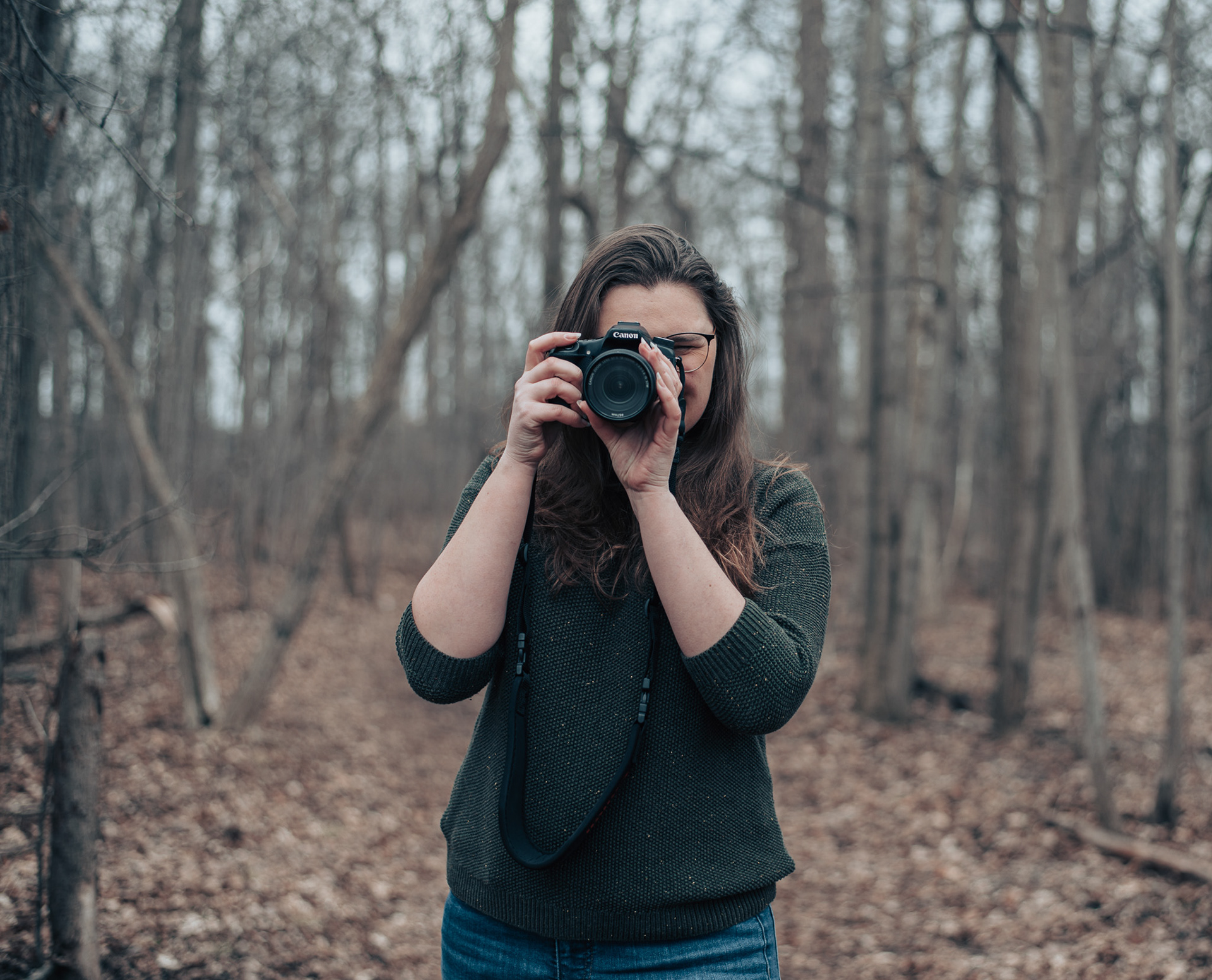 Allison taking a photograph.