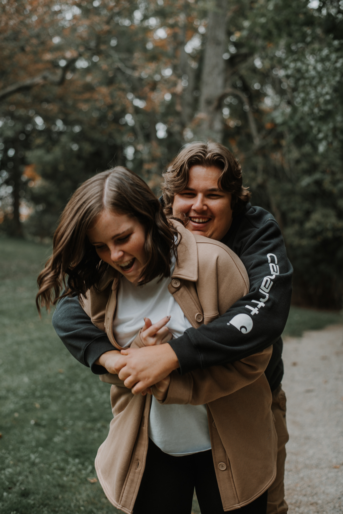 A & J big hug from behind.