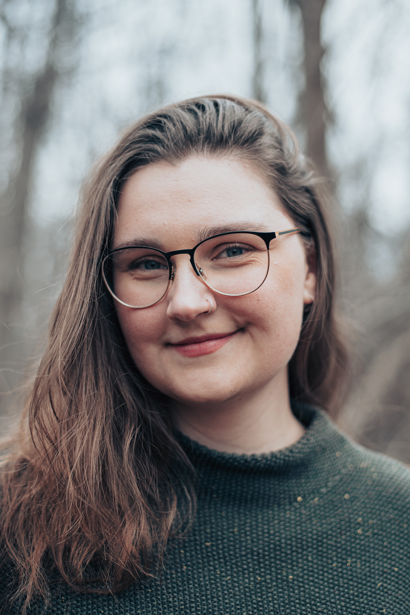 Close up of Allison smiling.