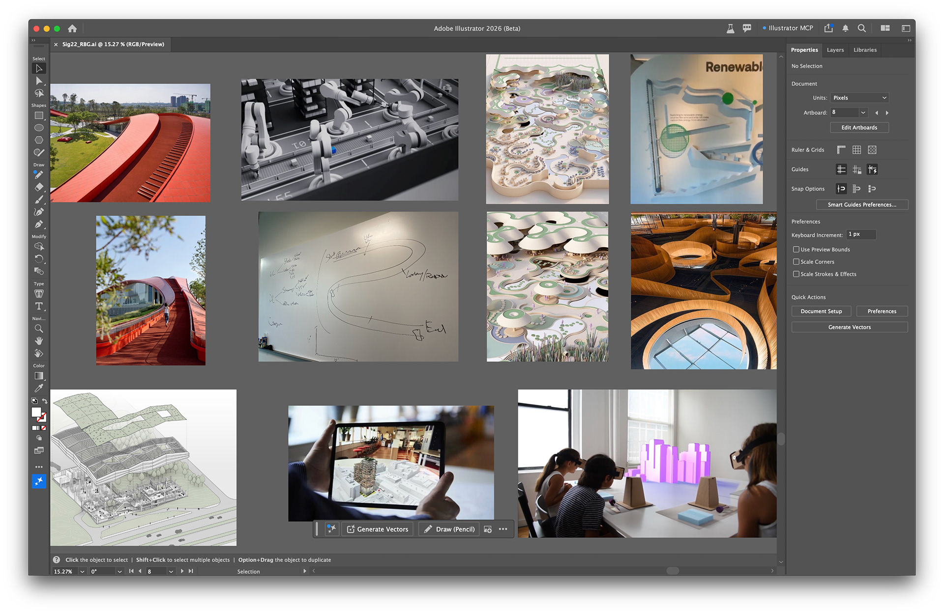Researching architecture for flow/movement and AR opportunities.