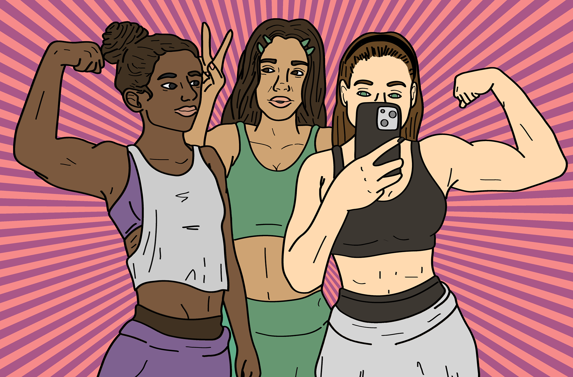 Gals With Gains Illustration