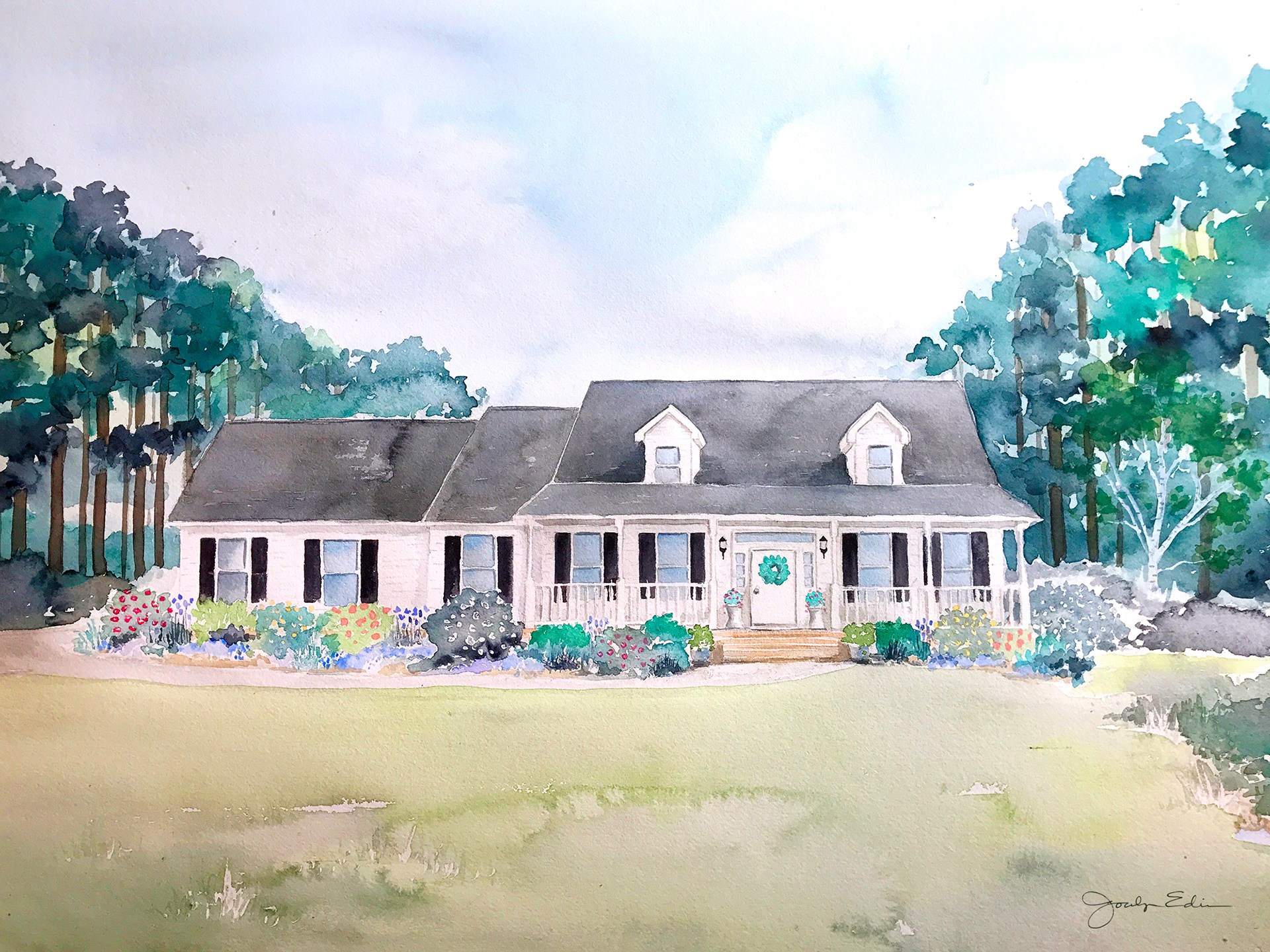 Blesser House, 16" x 20", original watercolor