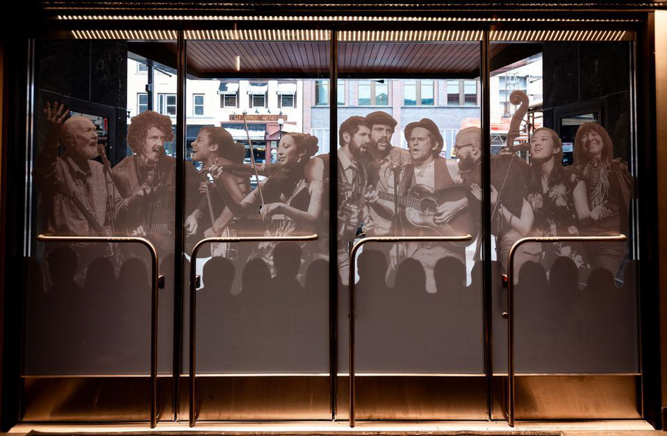 Glass door design, photo montage. Photography: Andy Rogers.