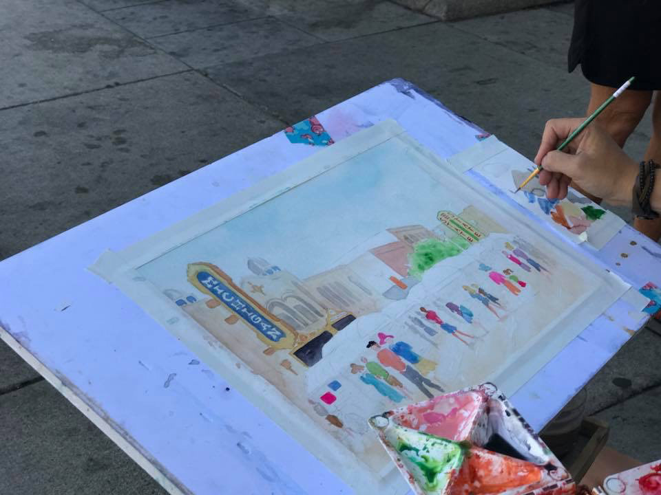 Live Watercolor Painting for A4, All About Ann Arbor