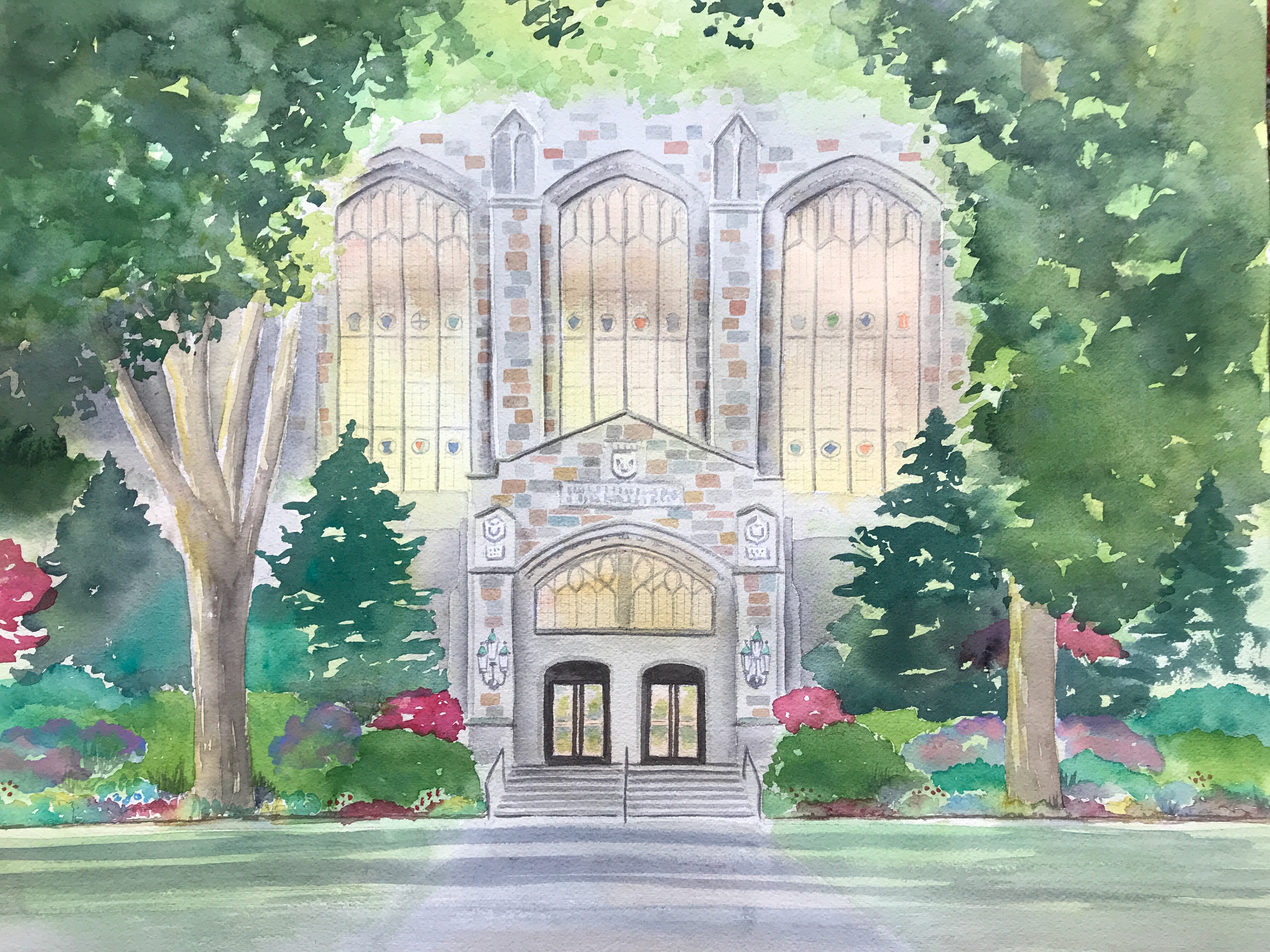 University of Michigan Law Library, 16" x 20", original watercolor