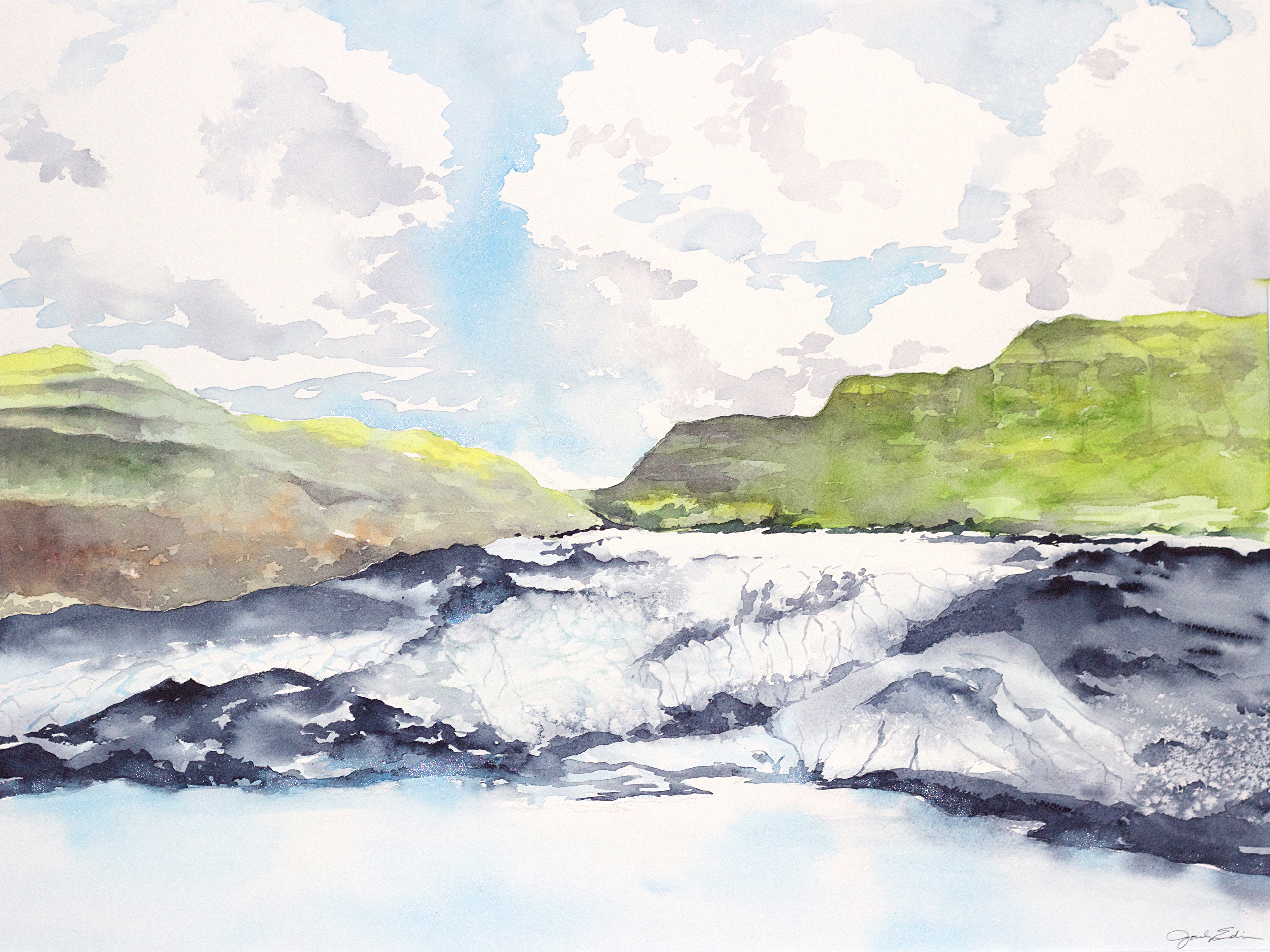 Icelandic Memories, 11" x 14", original watercolor