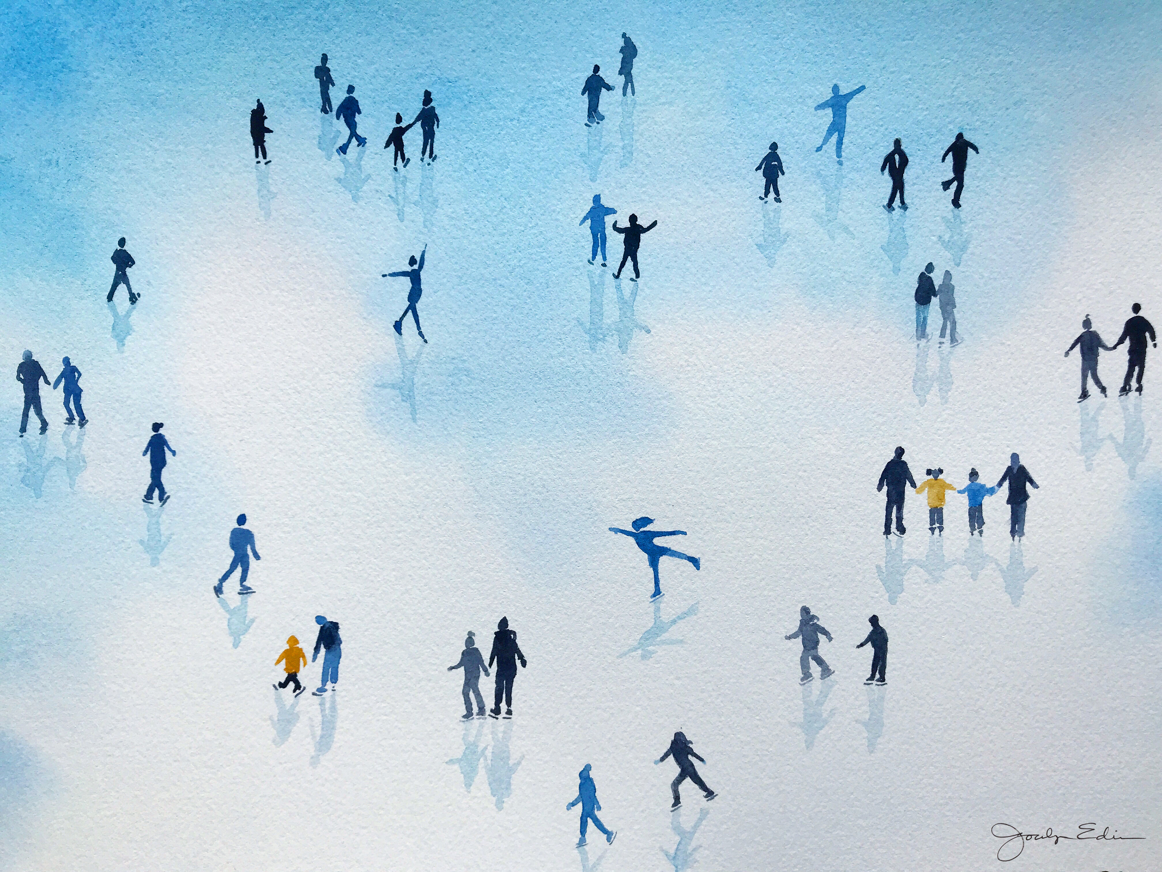 Love to Sk8, 11" x 14", original watercolor