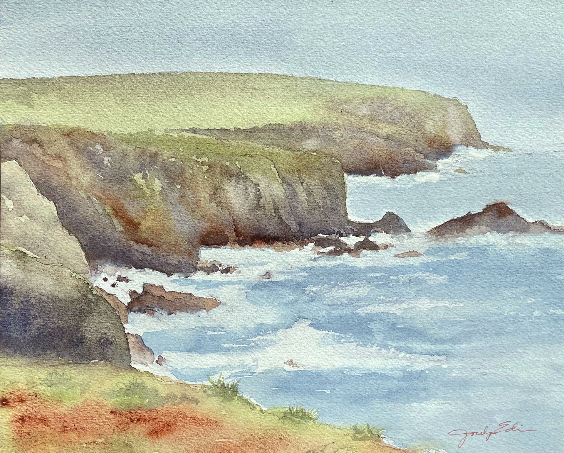 Irish Coast, 11" x 14", original watercolor