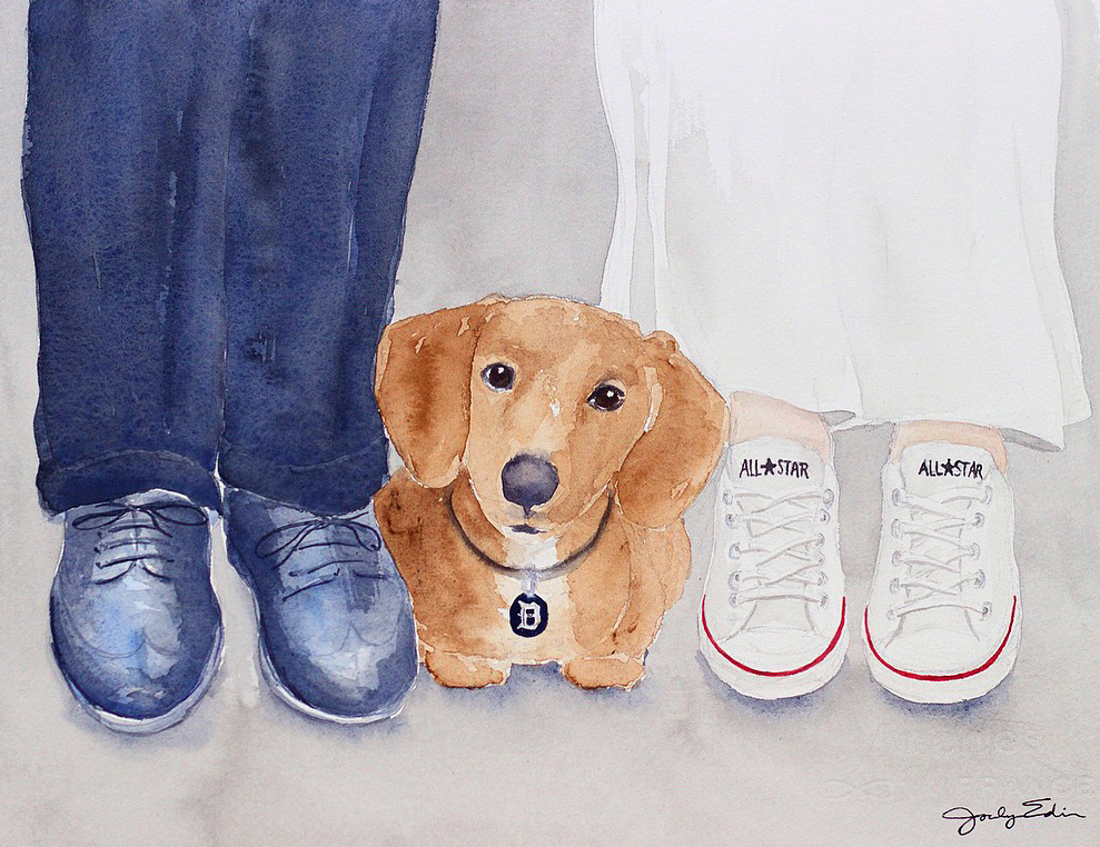 Fur Baby, 11" x 14", original watercolor