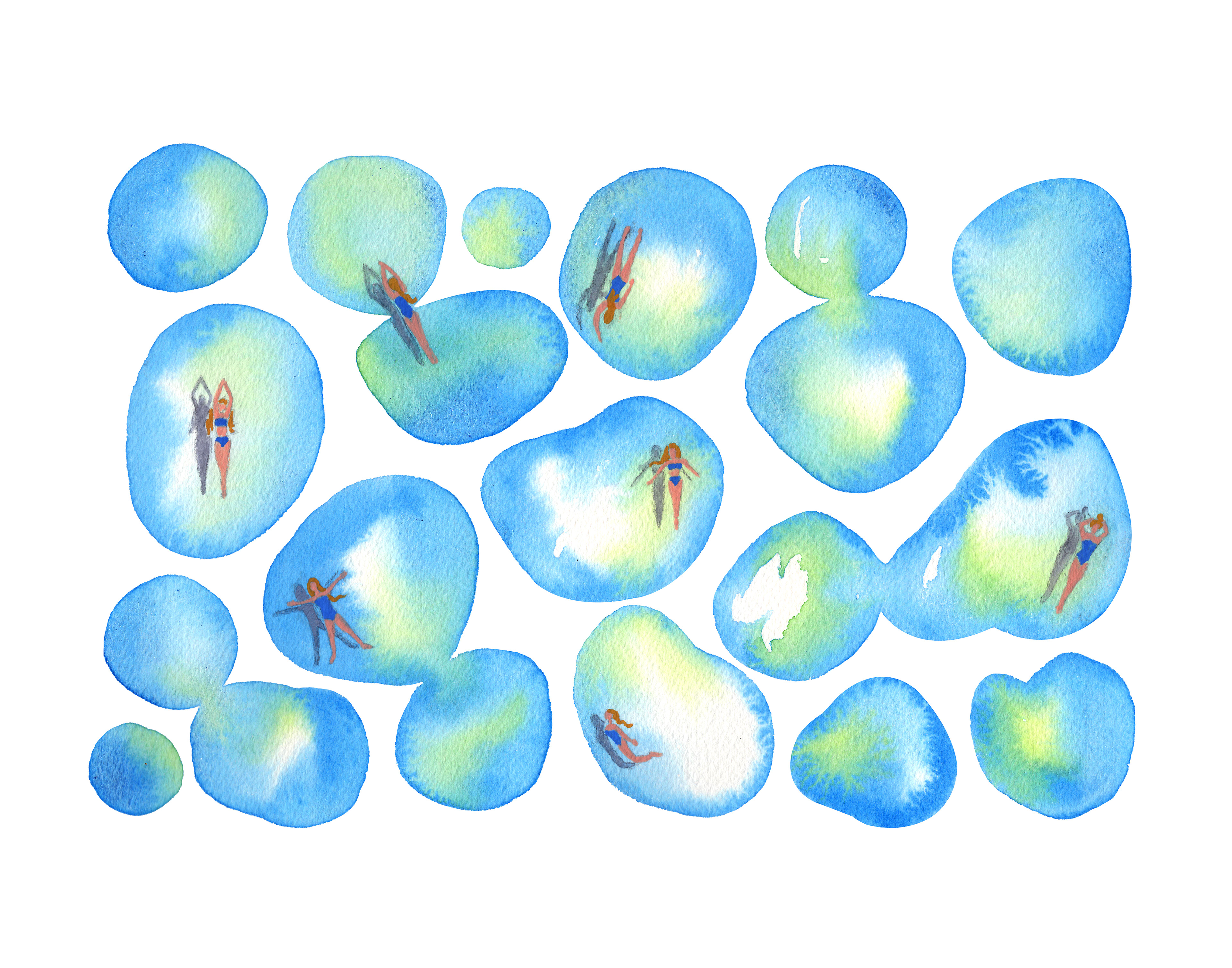 Just Keep Swimming, original watercolor, 11" x 14"