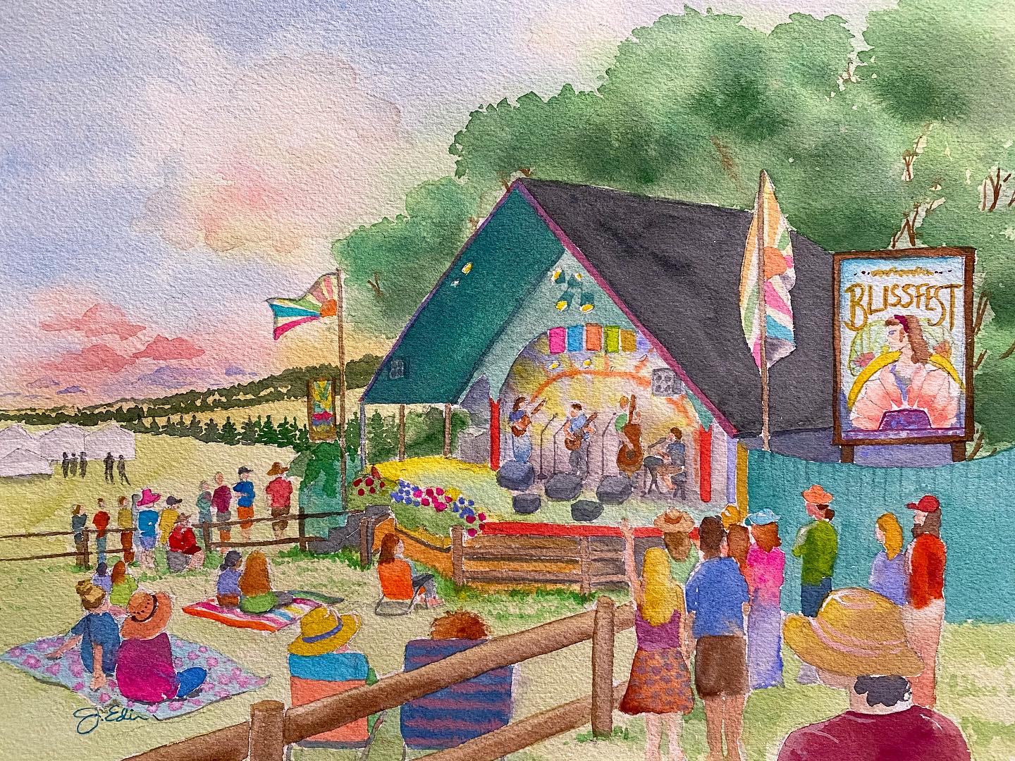 Blissfest Magic, 11" x 14", original watercolor