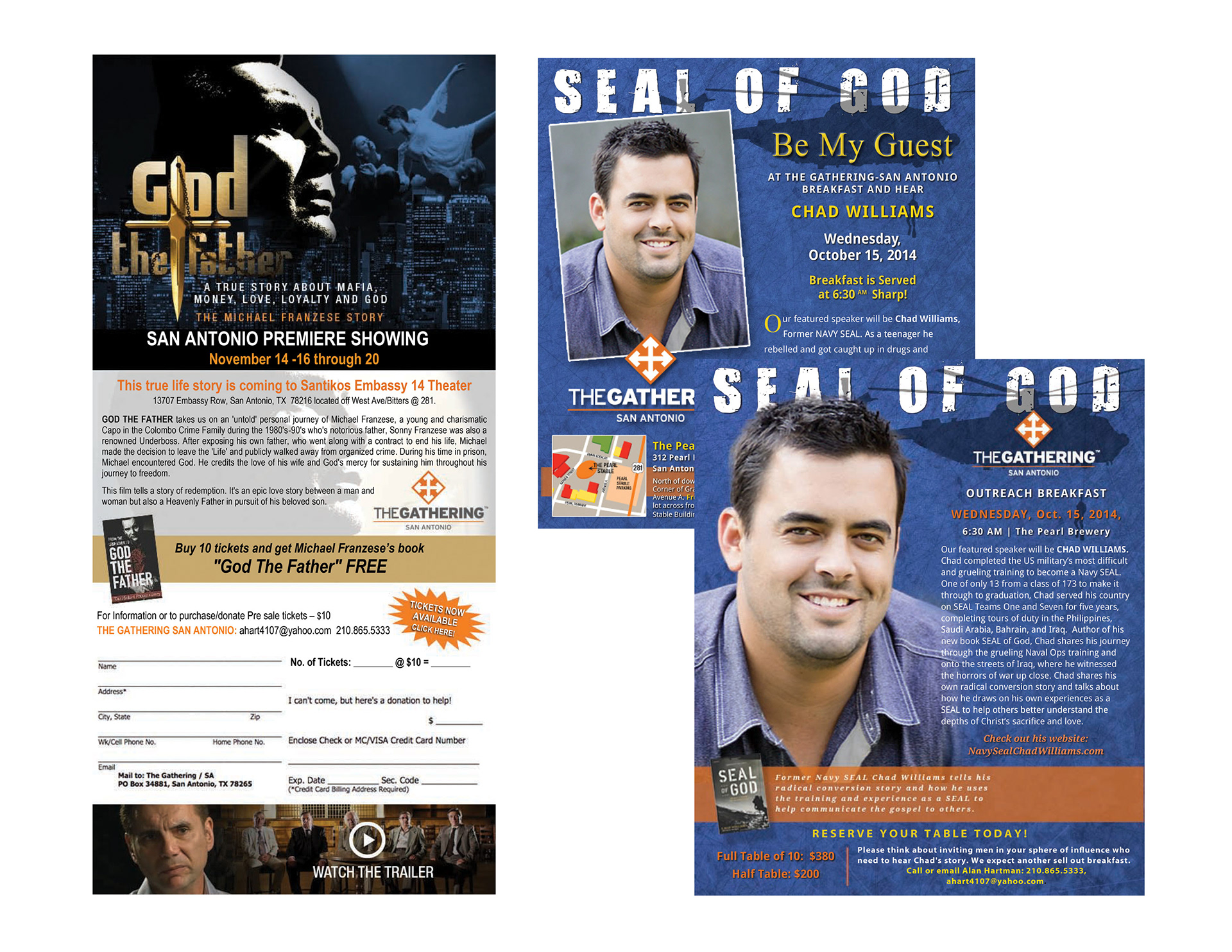 Design, Layout, Photo Editing and Production / Interactive Event Flyer Emails