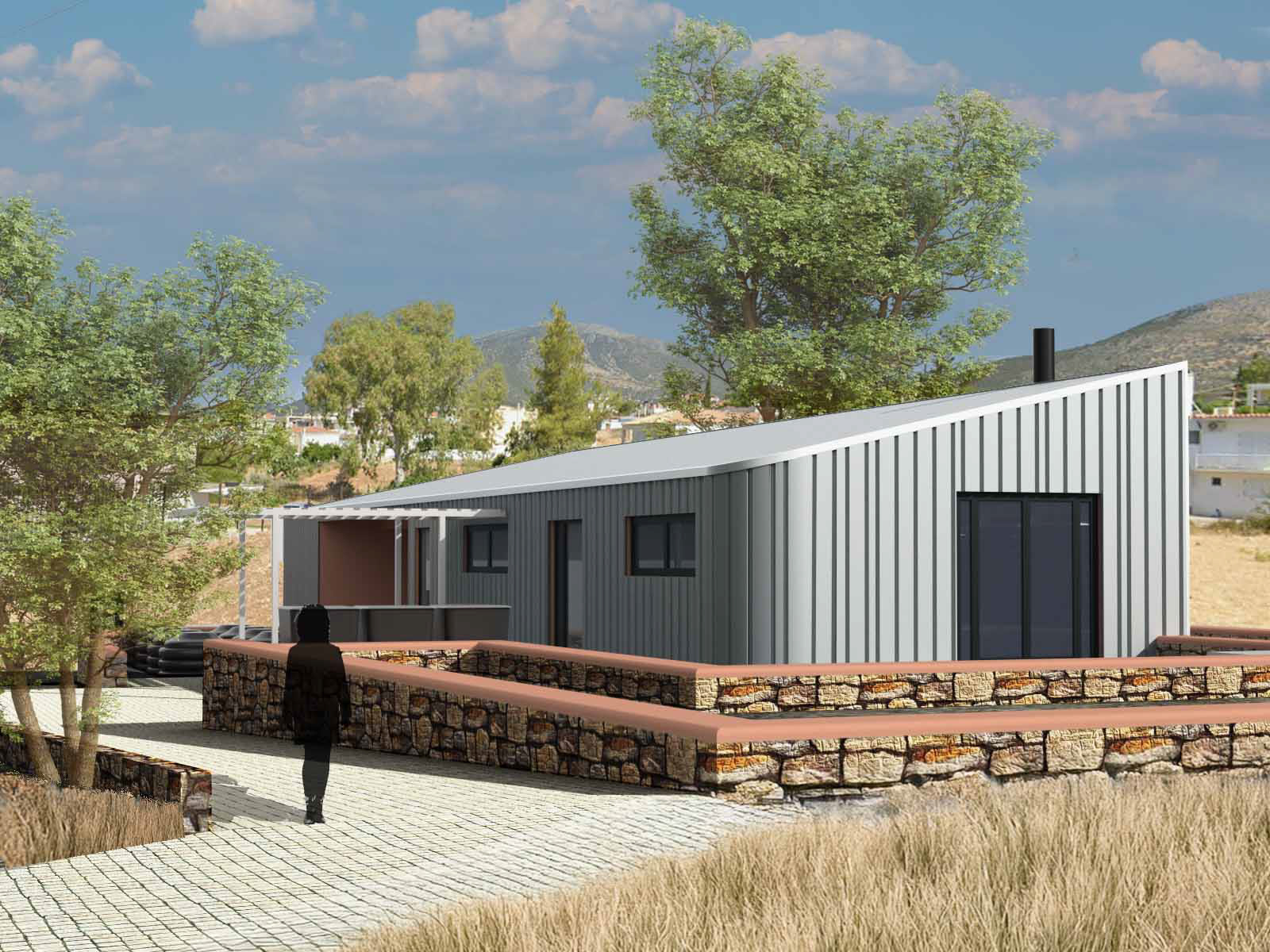 3d Render, Perspective view No10, work project Abstract, Athens 2026