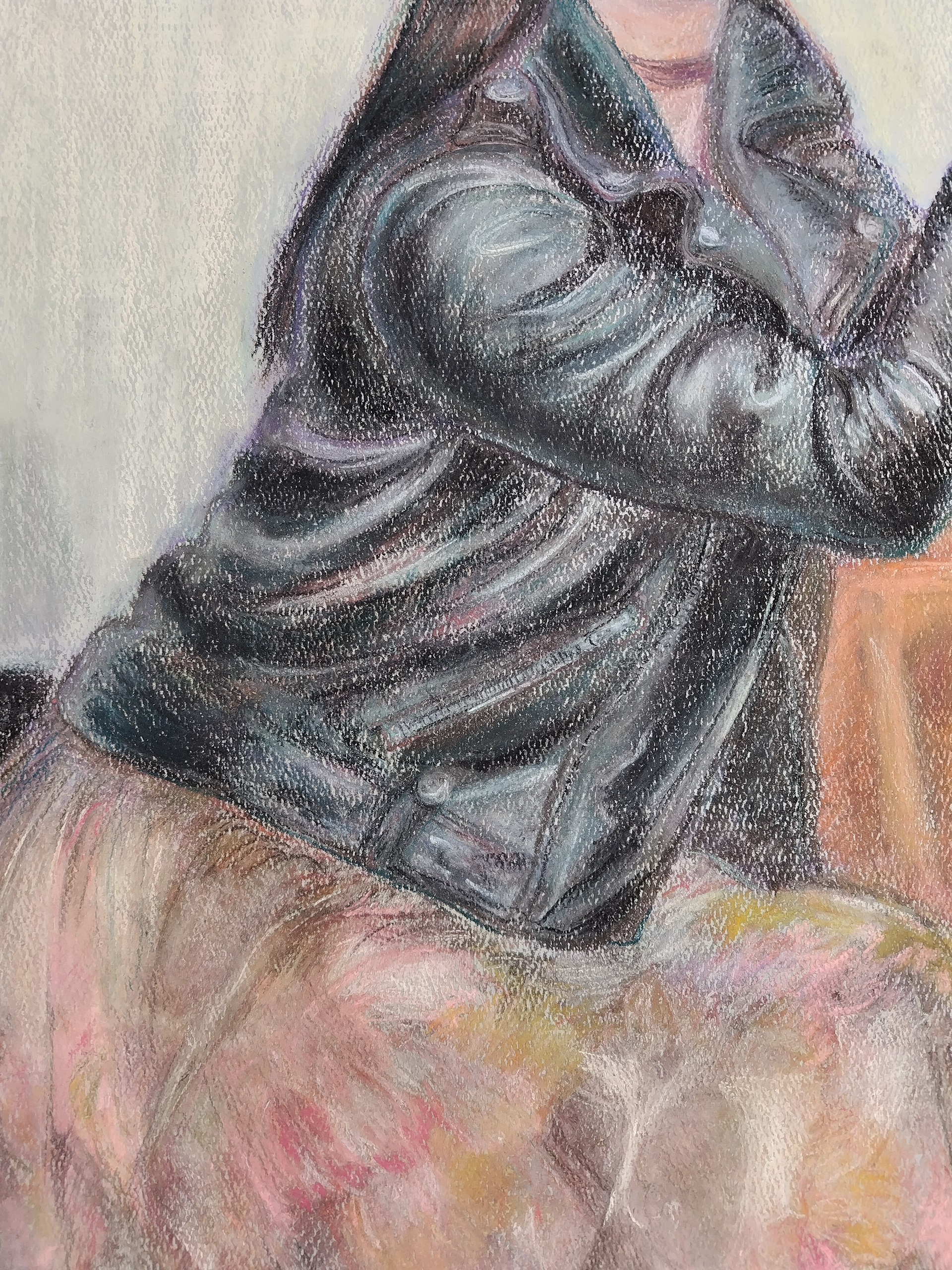 detail of Machiko in Her Rider's Jacket 2024