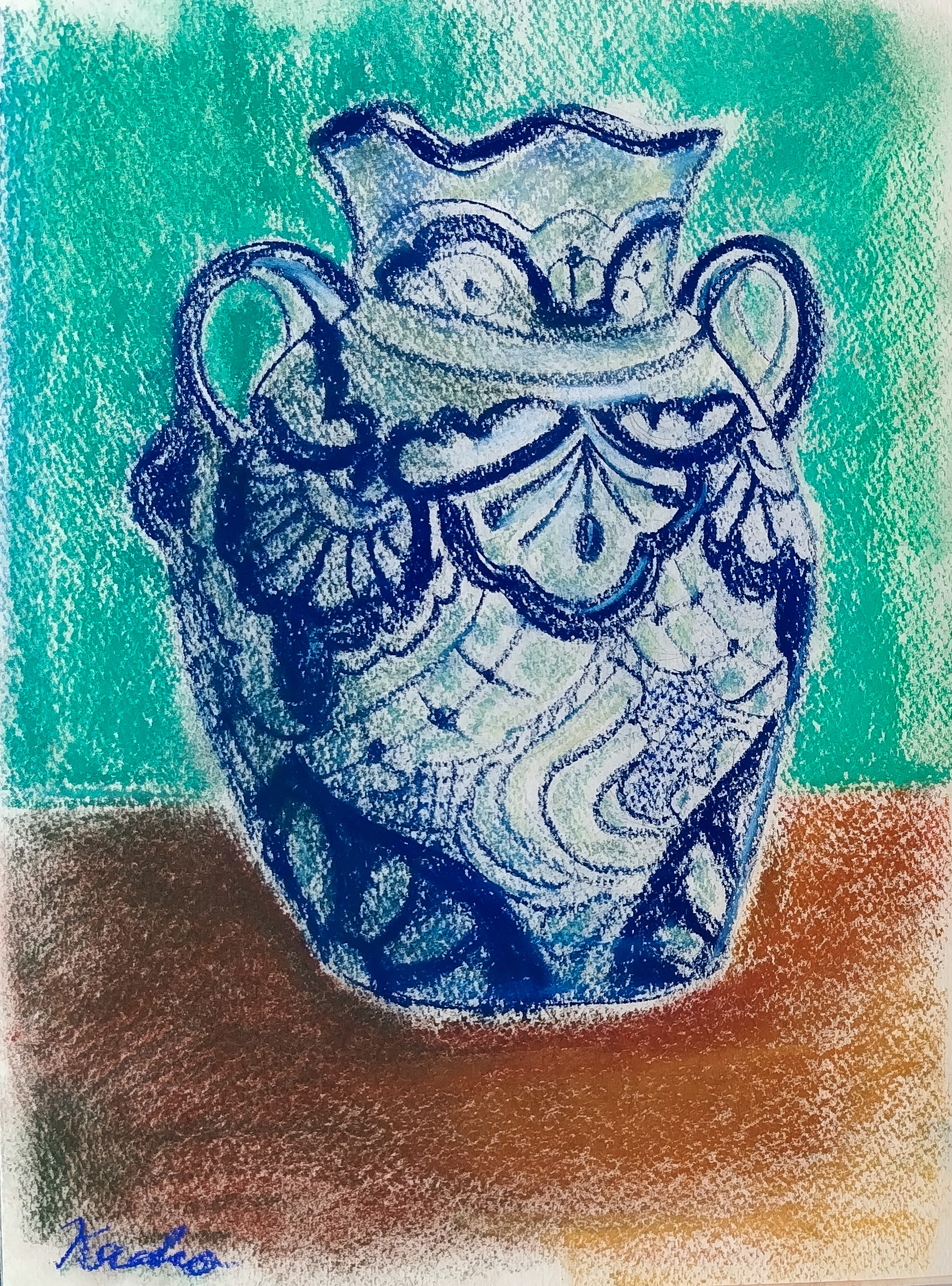 Turquoise Tranquility: Blue and White Talavera Vase