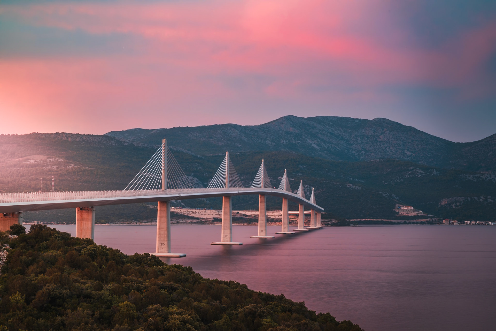 Pelješac Bridge, summer