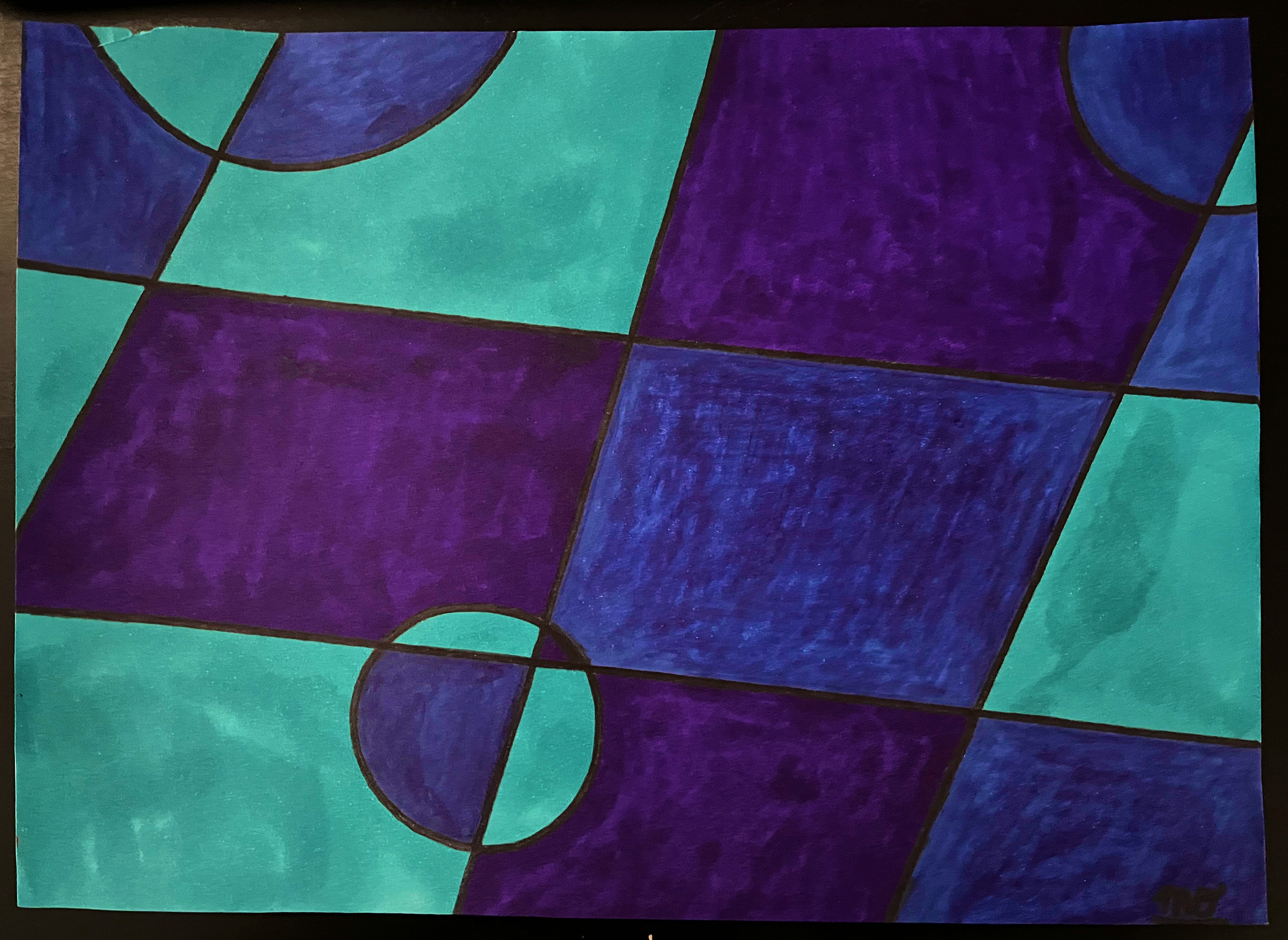 Analogous Blue Color Harmony Shapes