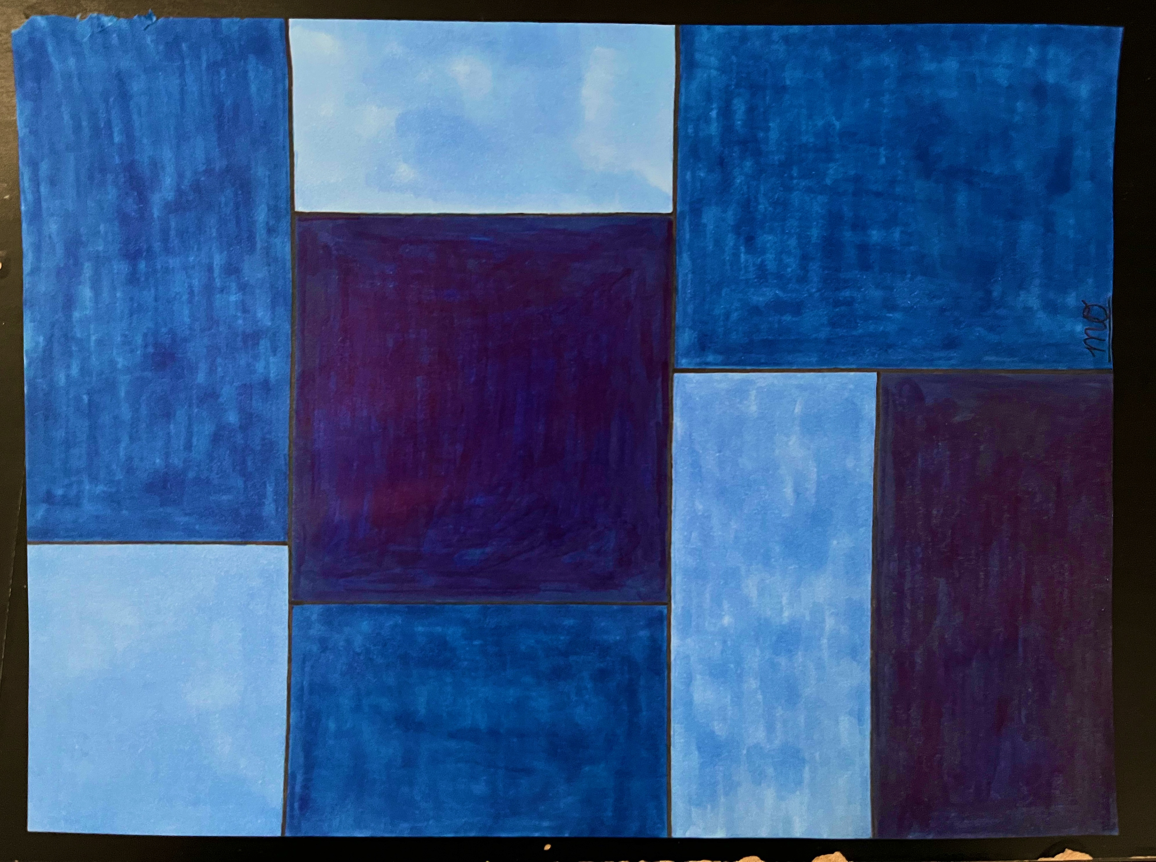 Monochromatic Blue Abstract Rectangles