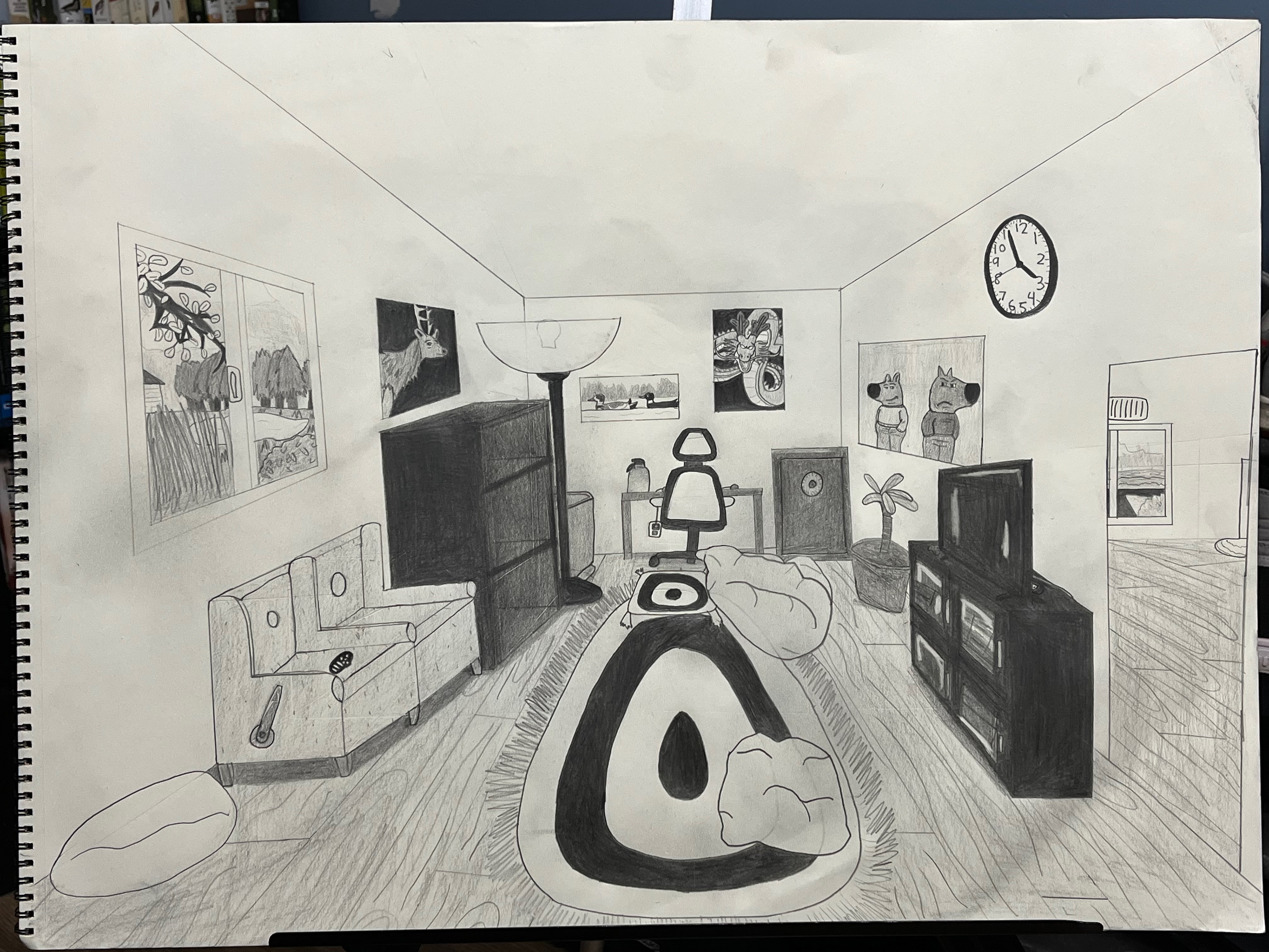 Fantasy Room Sketch Project (feat. Shenron from Dragon Ball and Chill Guy by Phillip Banks