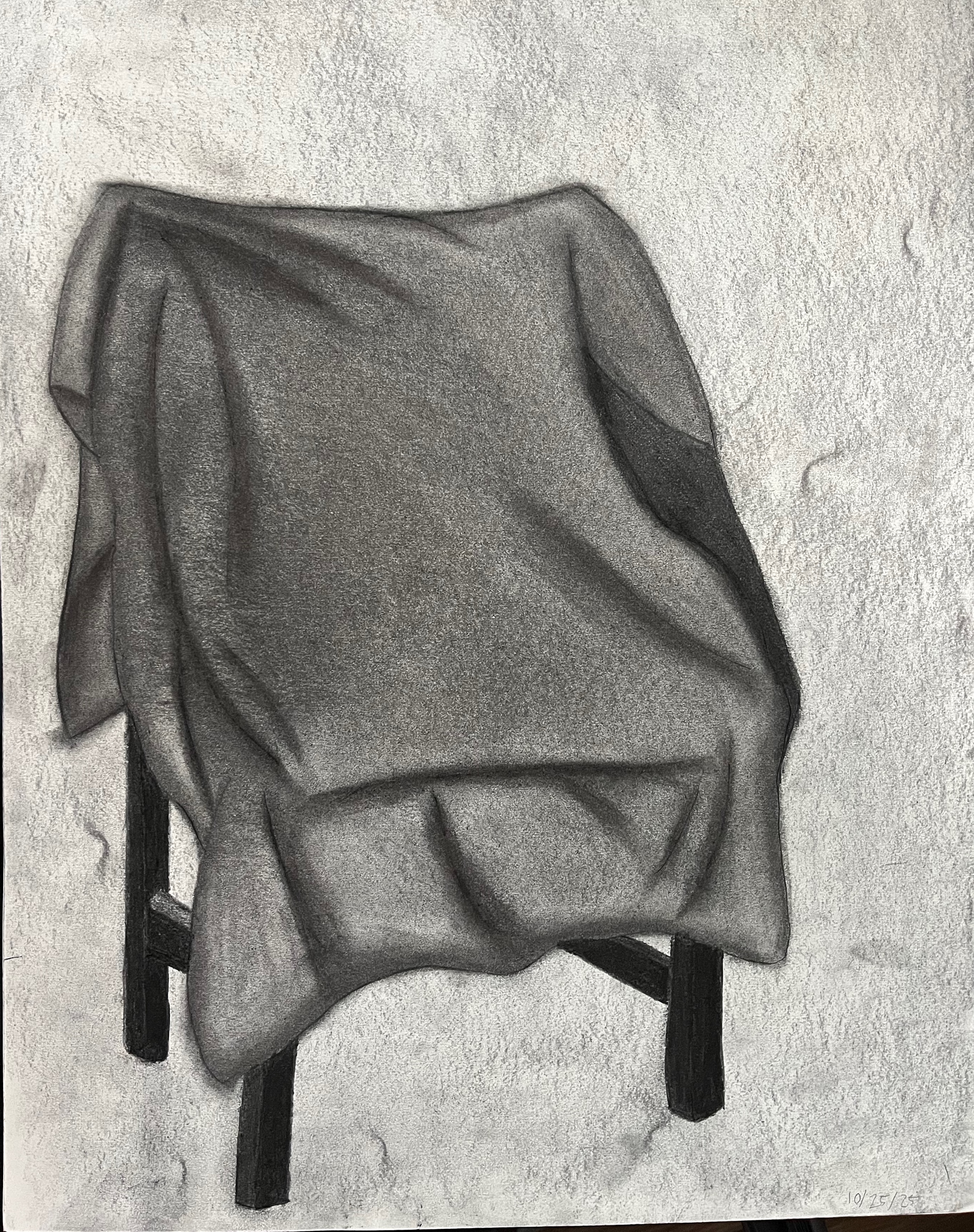 Bath Towel Over Black Chair