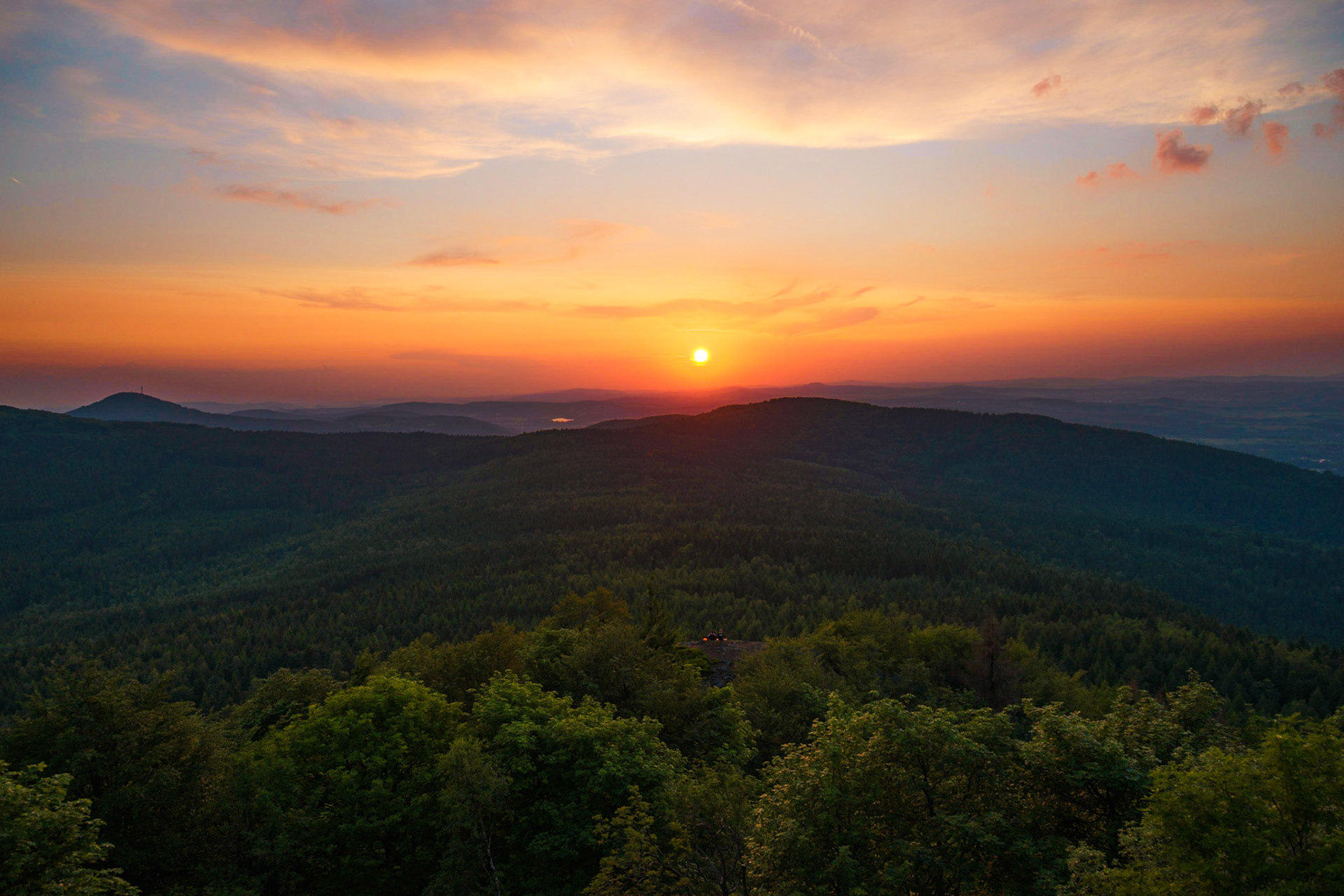Sonnenuntergang auf der Lausche