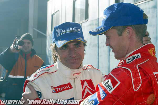 AUTO - WRC 2004 - ARGENTINA RALLY - CORDOBA 18/07/2004 - PHOTO : FRANCOIS BAUDIN / DPPICARLOS SAINZ / CITROEN XSARA WRC - AMBIANCE - PORTRAITHARRI ROVANPERA / PEUGEOT 307 WRC - AMBIANCE - PORTRAIT