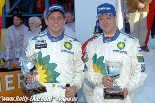 2004 World Rally ChampionshipRally Argentina, July 15-18, 2004Francois Duval and Stephane Prevot with their trophies for 3rd place.Photo:  Ralph Hardwick