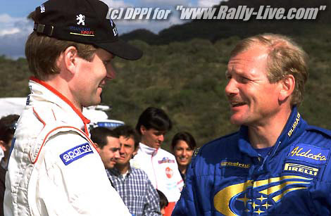 WRC 2000 - ARGENTINA RALLY 000514  -  PHOTO: DPPI / FRANCOIS FLAMANDMARCUS GRONHOLM (FIN) PEUGEOT 206 WRCJUHA KANKKUNEN (FIN) SUBARU IMPREZA WRC