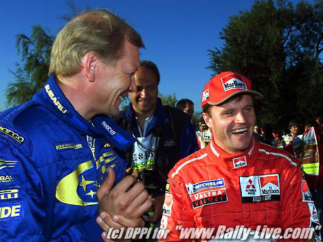 WRC 2000 - ARGENTINA RALLY 000514  -  PHOTO: DPPI / FRANCOIS FLAMANDJUHA KANKKUNEN (FIN) SUBARU IMPREZA WRCTOMMI MAKINEN (FIN)/MITSUBISHI LANCER EVOLUTION 6