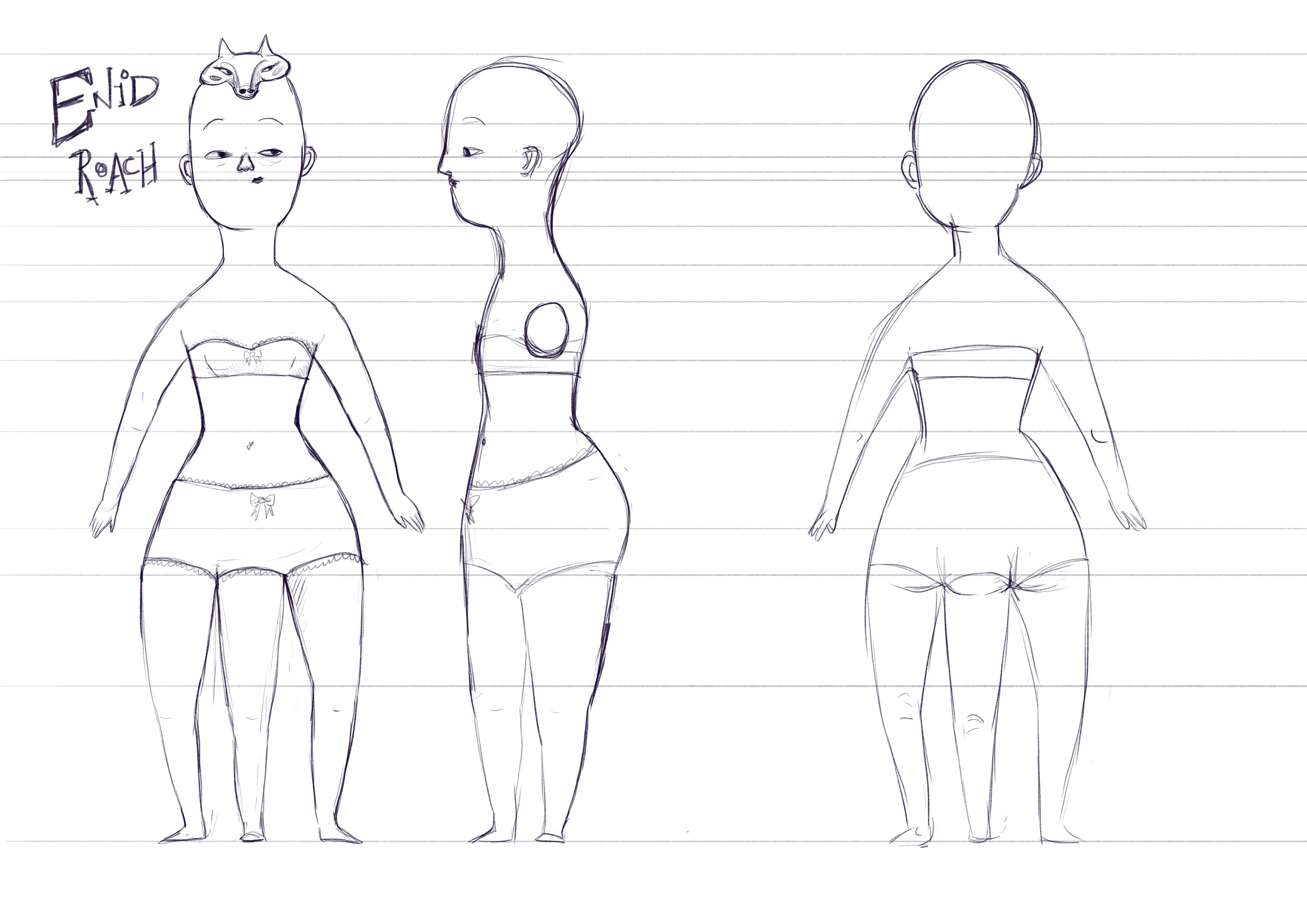 Enid Roach turn around no costume