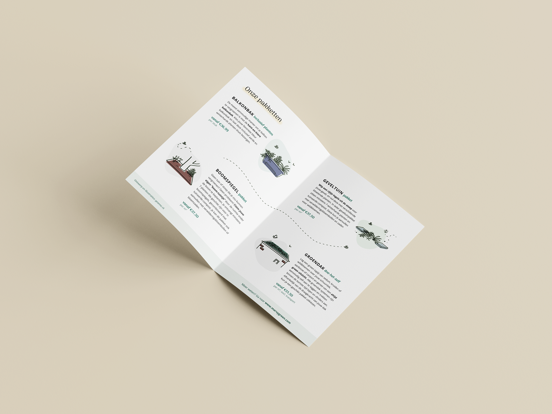 Binnenkant met handgemaakte illustraties