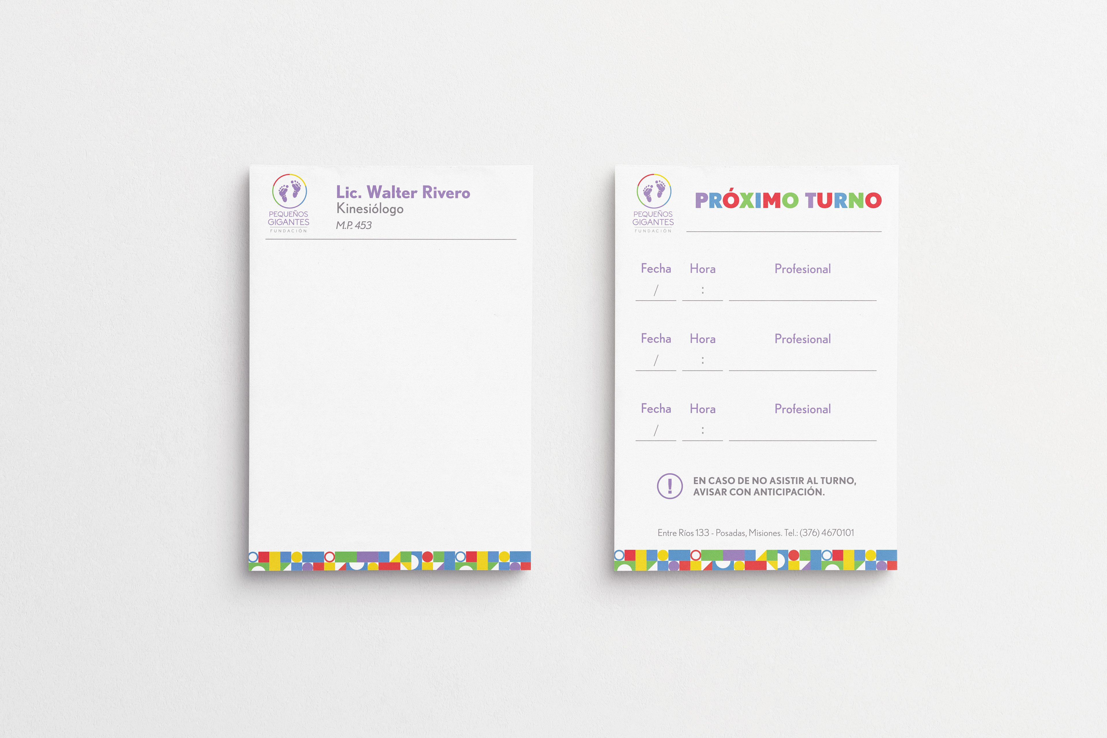 Mockup de Recetario y Turnero