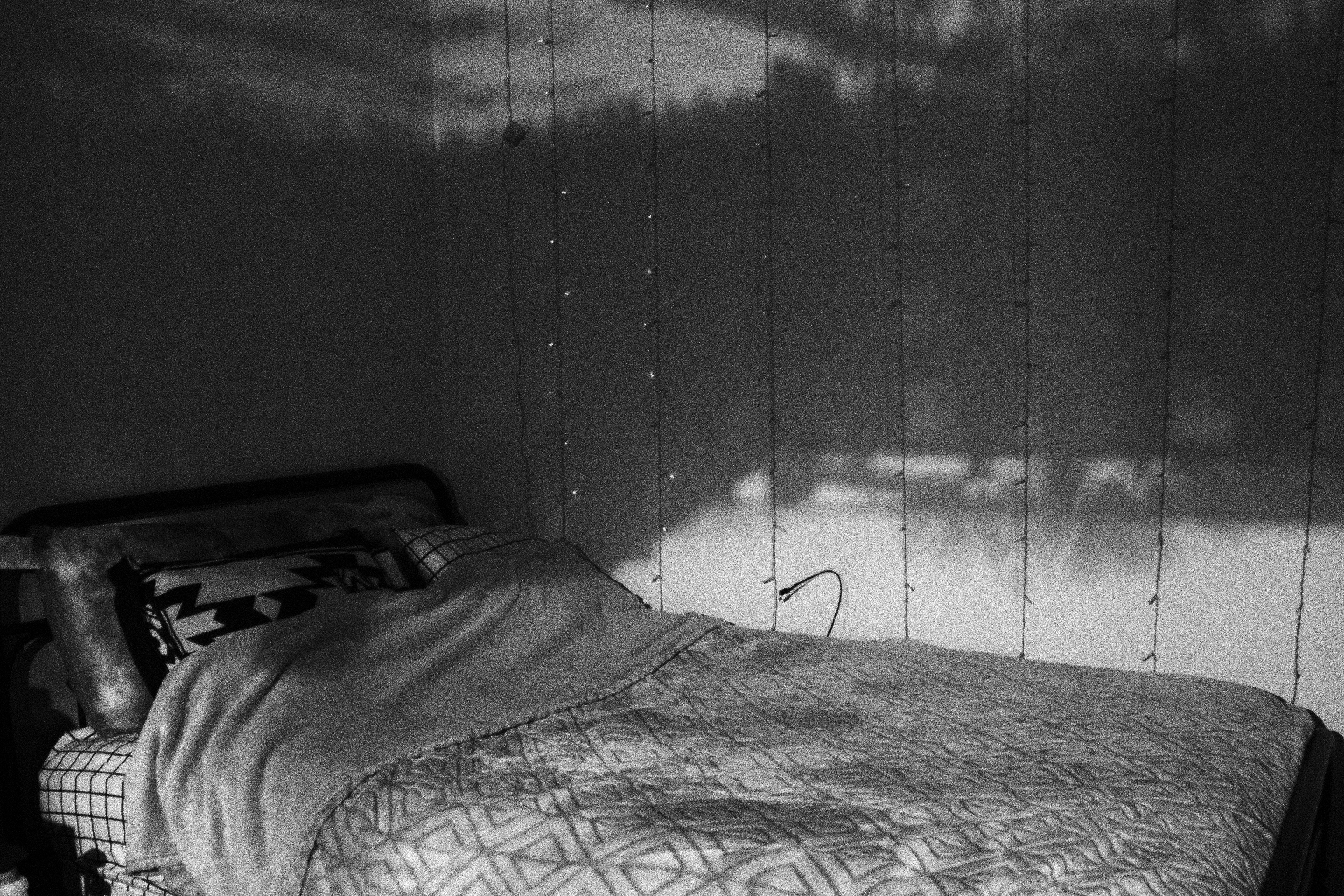 This photo was made by turning my room into a giant camera obscura and photographing the results.