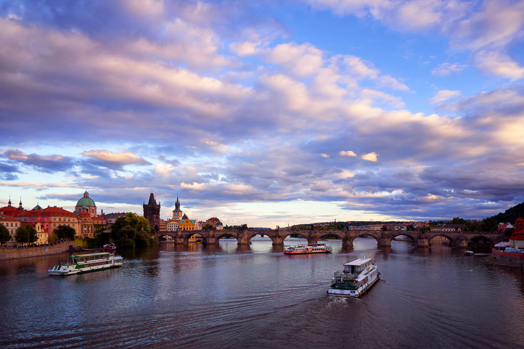 Sunset over the Prague 2017