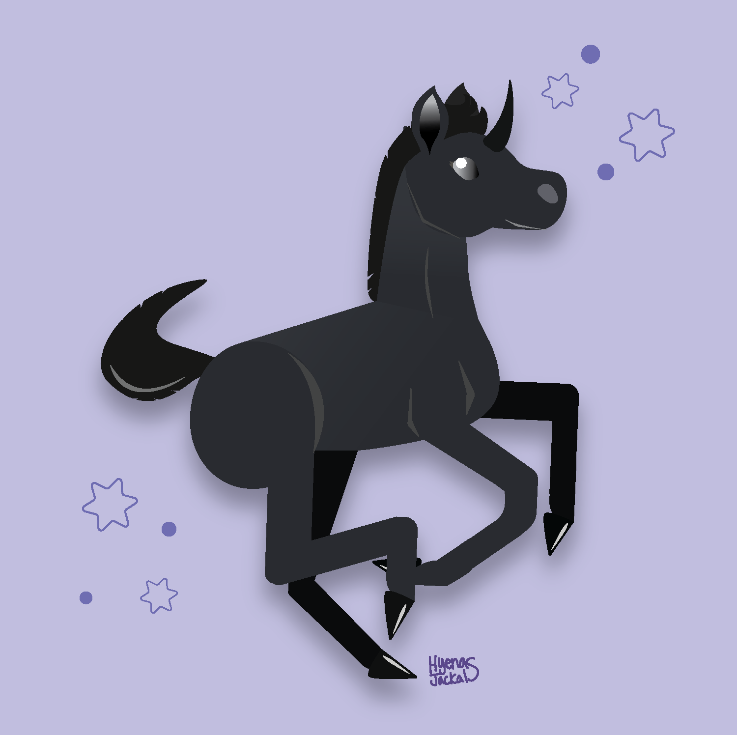 Black unicorn foal, Blue Sapphire, 2023