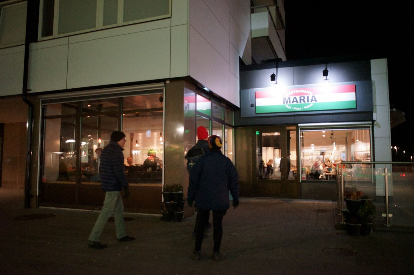 Restaurang Maria is the source of the majority of activity in the square, especially in the evenings