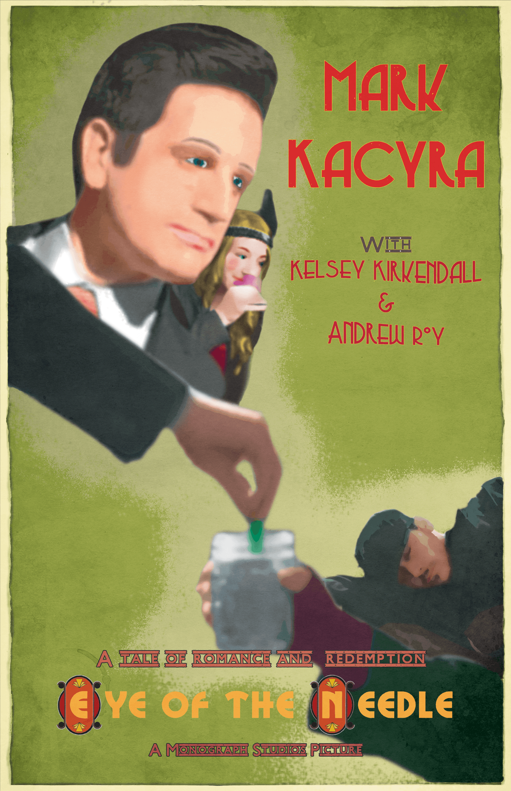 Poster for my short film. Much of the work involved manually painting over footage stills in Adobe Photoshop