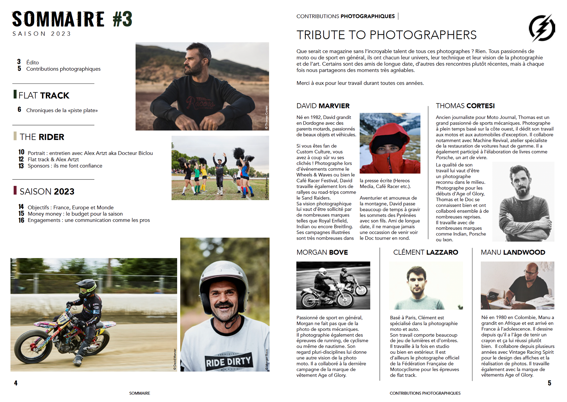 Sommaire et hommage aux photographes