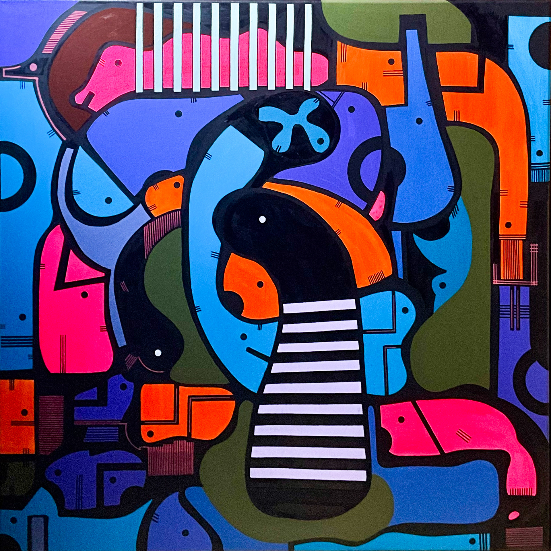 NO. 85, size 100x100 cm, ARYLIC, CANVAS ARTMIE