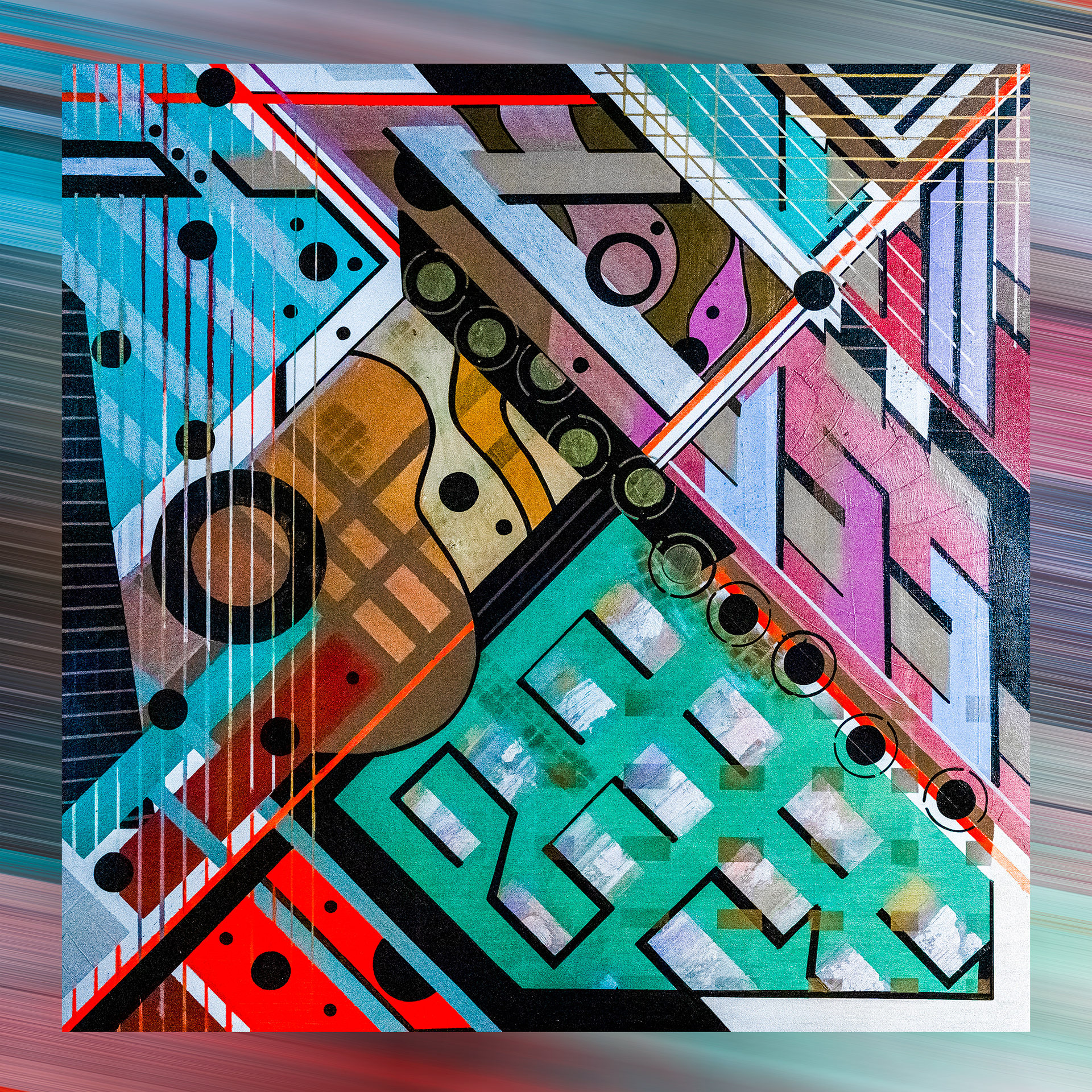 QUITAR, size 100x100 cm, ARYLIC, CANVAS ARTMIE