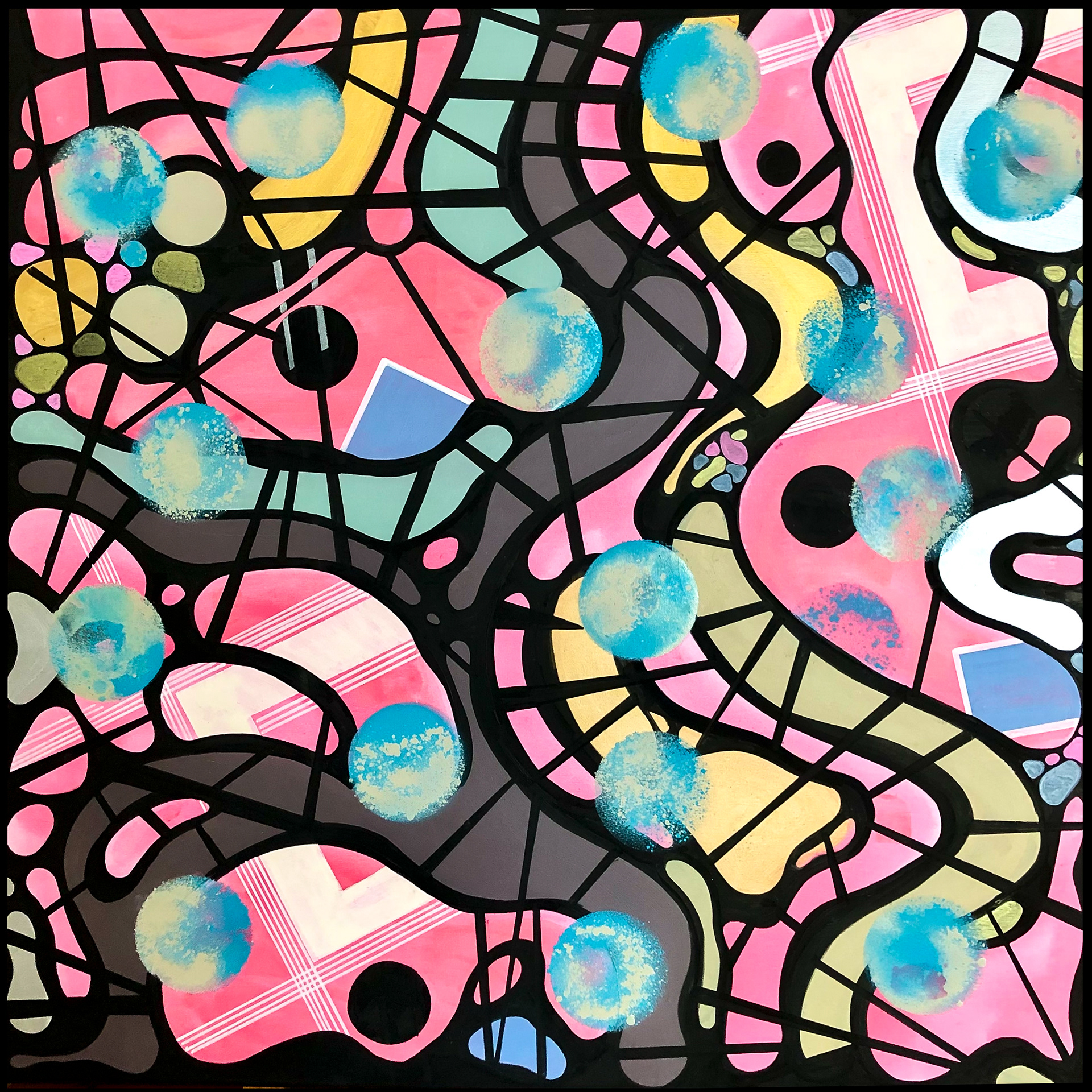 PARALLEL WORLDS, size 100x100 cm, ARYLIC, CANVAS ARTMIE