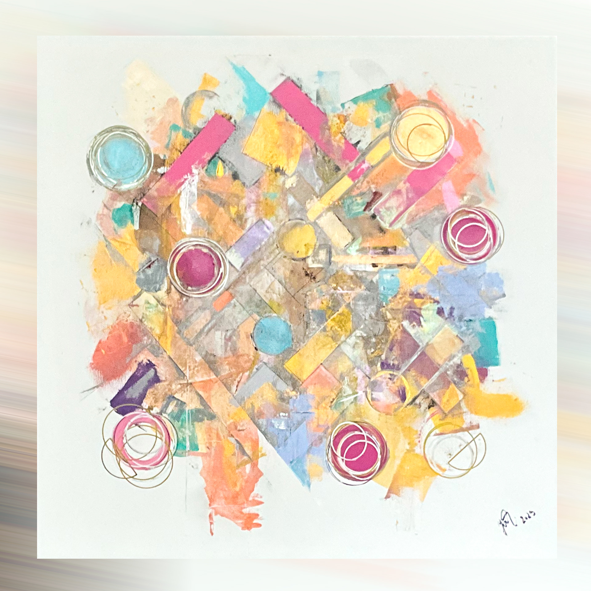 ROSE, size 100x100 cm, ARYLIC, CANVAS ARTMIE "SOLD"