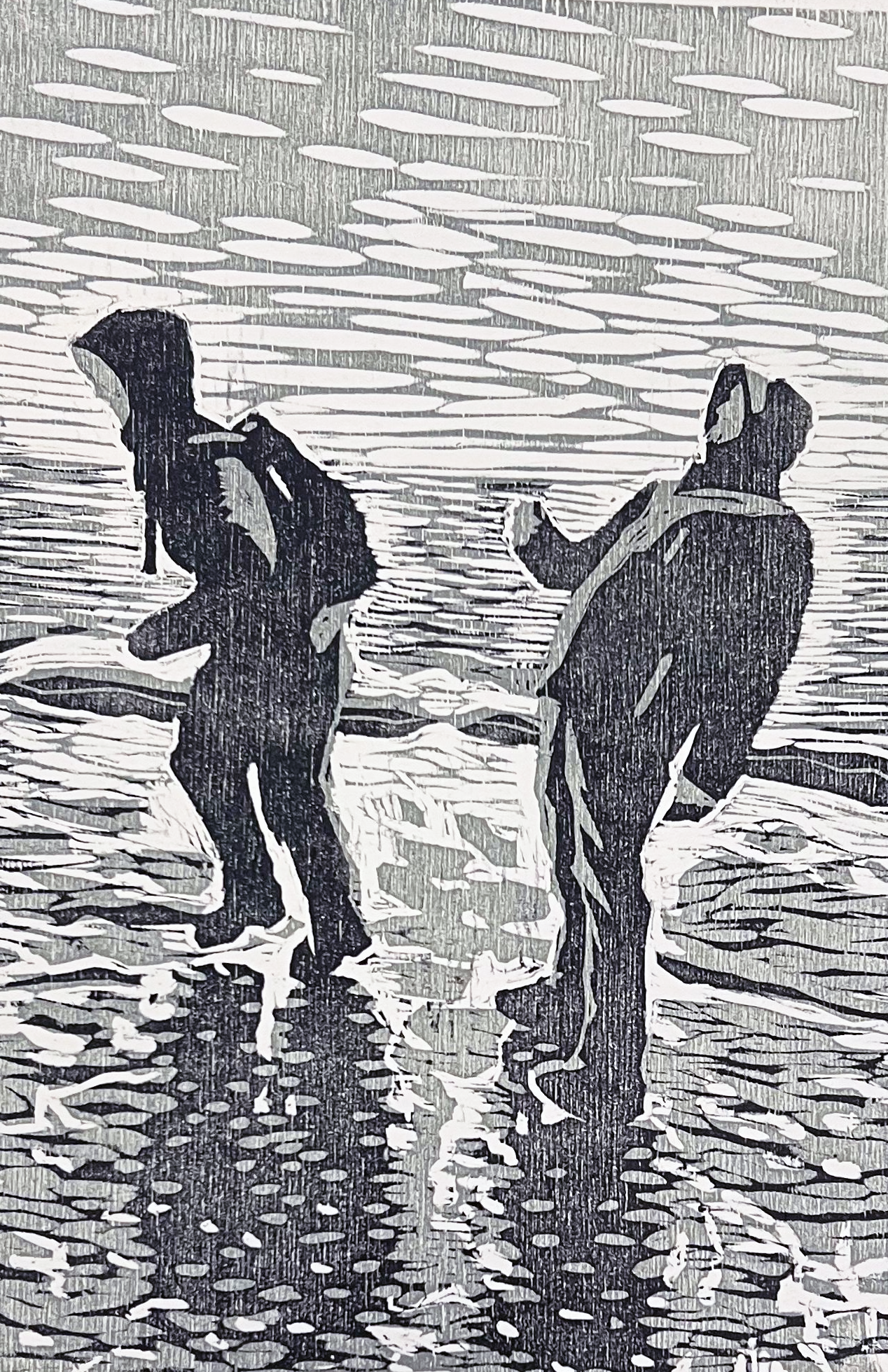 VERKOCHT | vanaf toen werd alles anders | 2024 | houtdruk | 31 x 20 cm