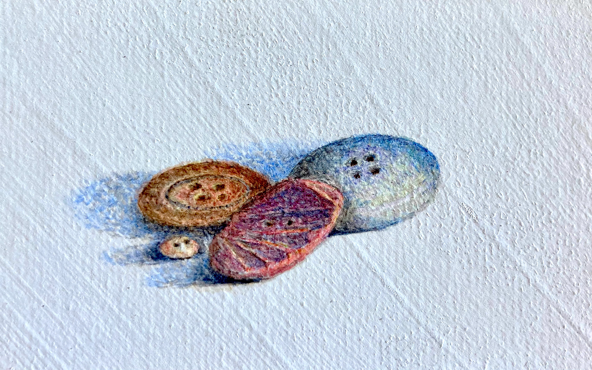 knopen | 2023 | alkyd op karton | 5 x 8 cm