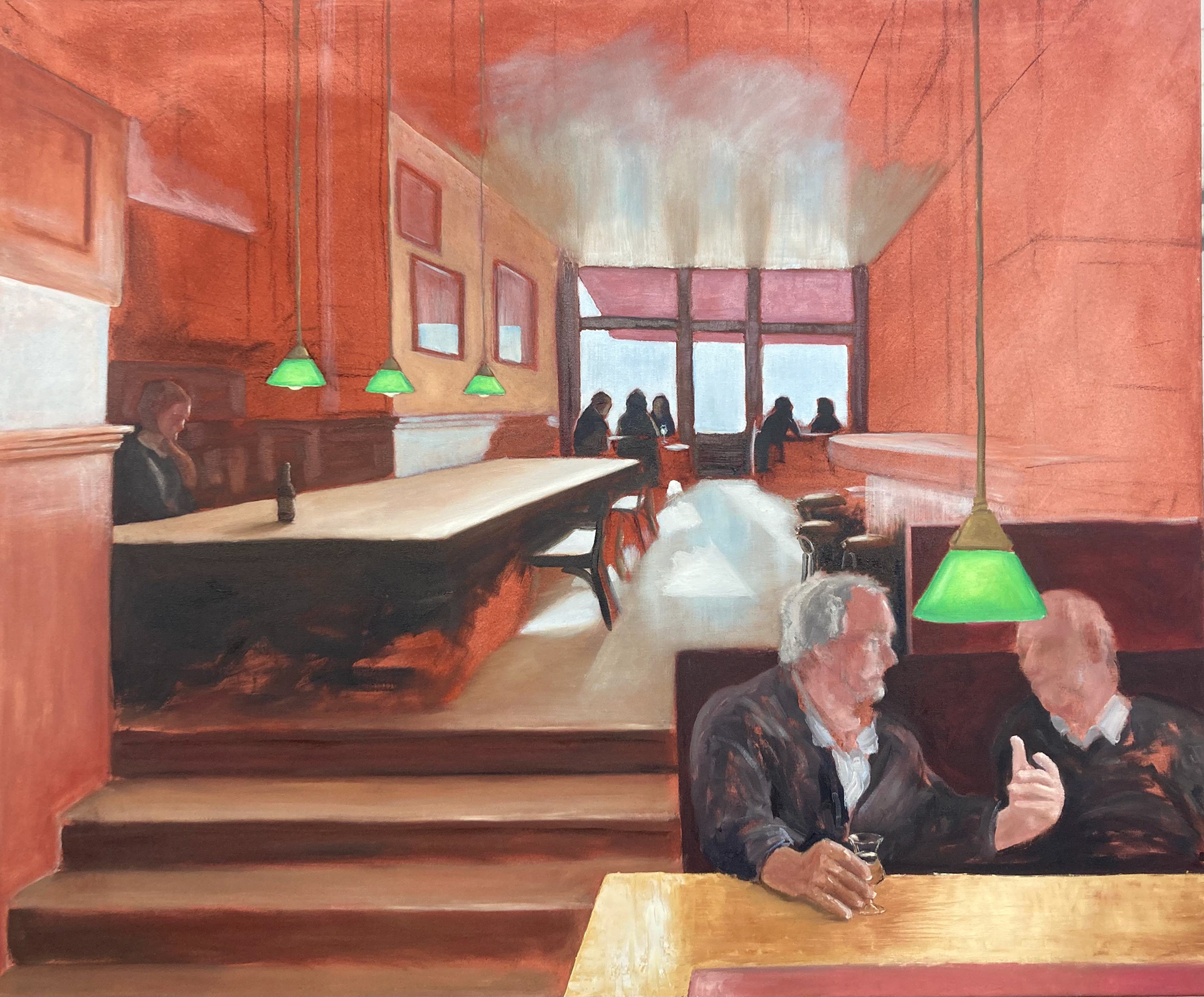 cafe de sigaar | 2024 | olie op doek | 100 x 120 cm